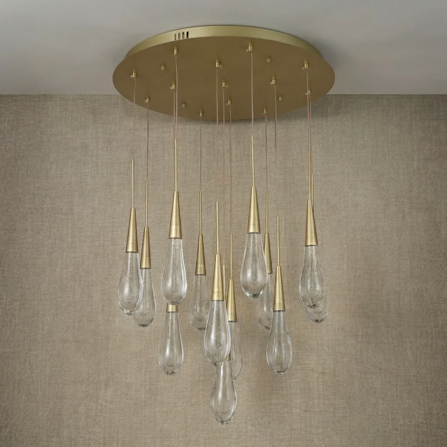 Gilded Raindrop Glass Chandelier image 5