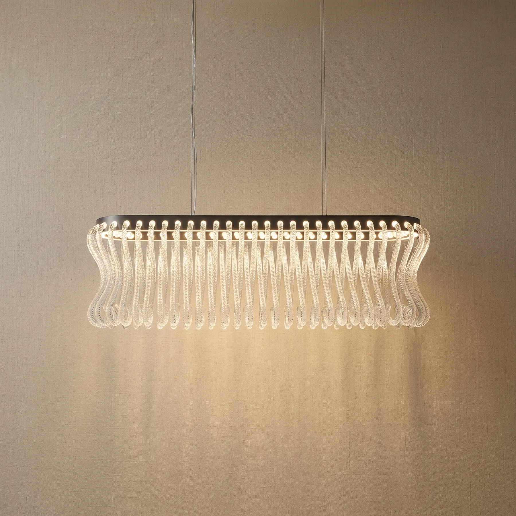 Luminous Crystal Fringe Chandelier custom chandeliers