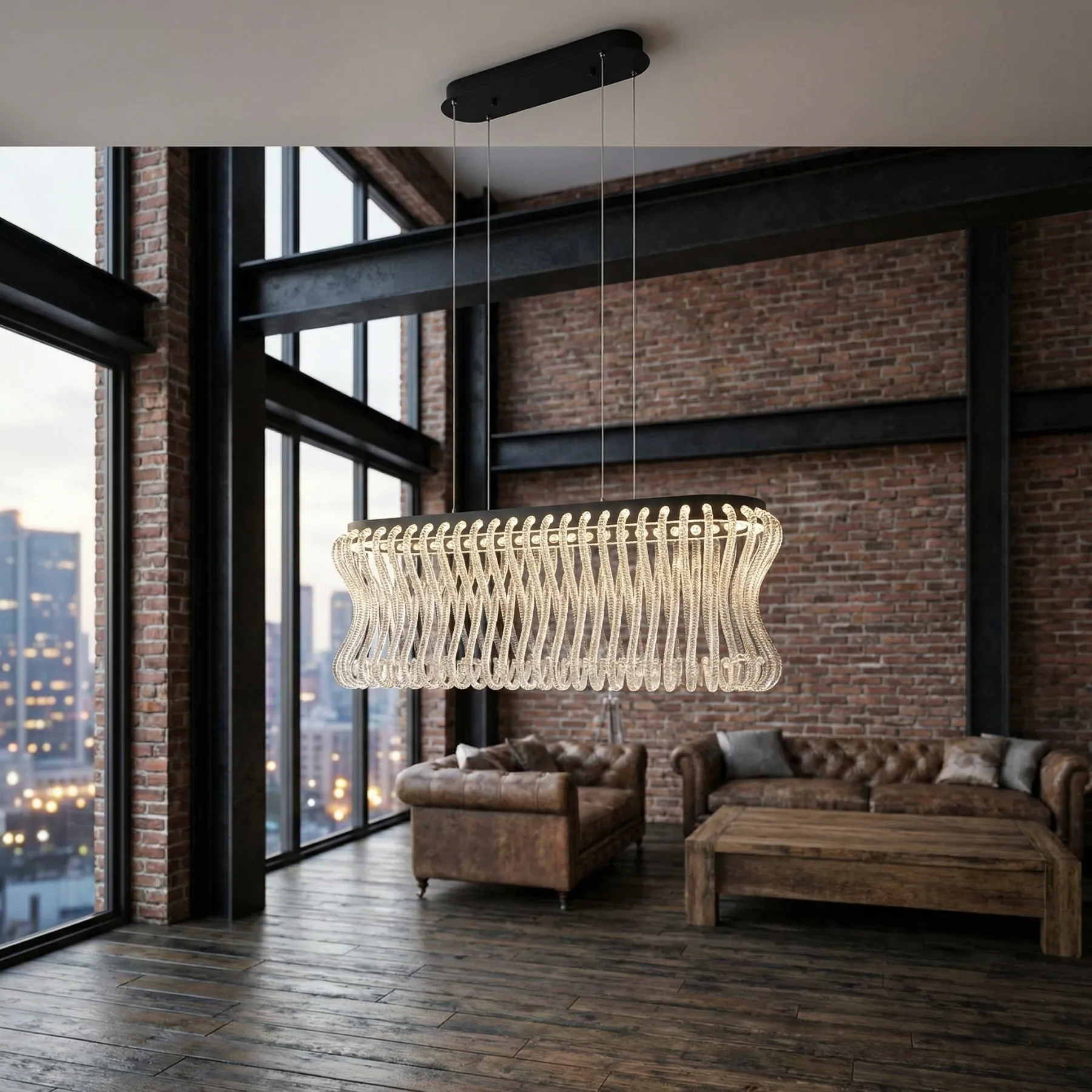 Luminous Crystal Fringe Chandelier image 3