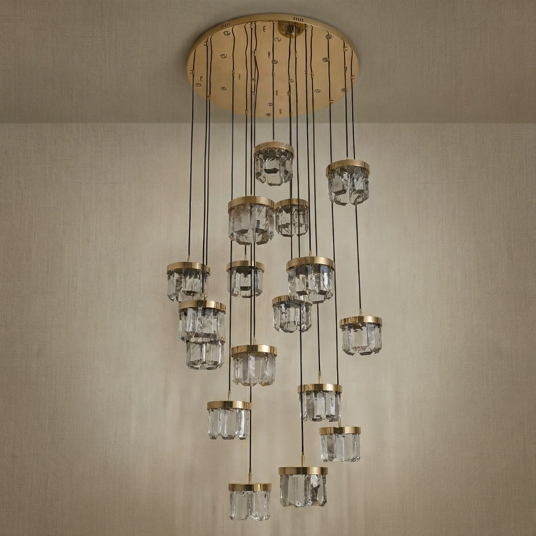 Gilded Crystal Cascade Chandelier image 2