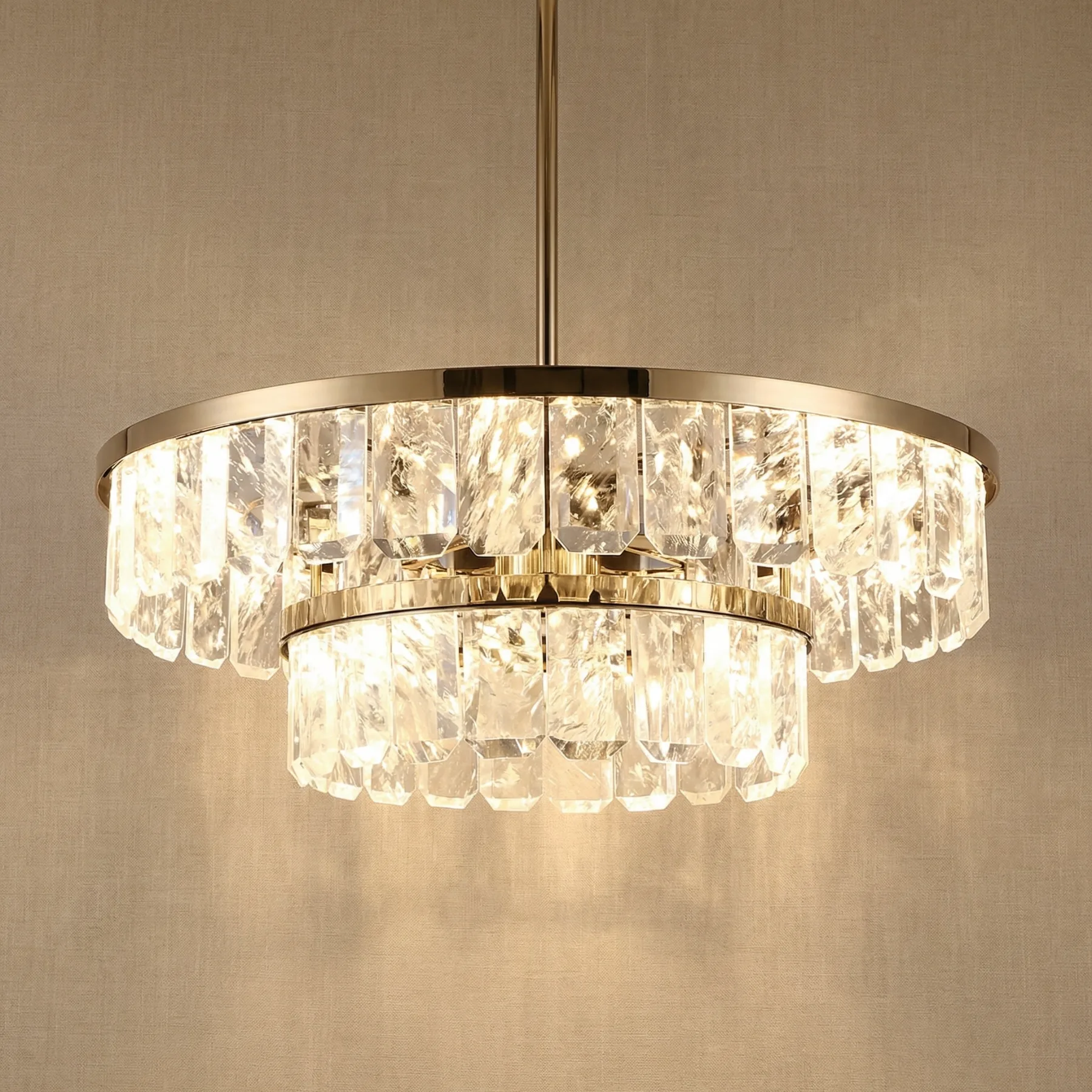 Gilded Crystal Ring Chandelier custom chandeliers