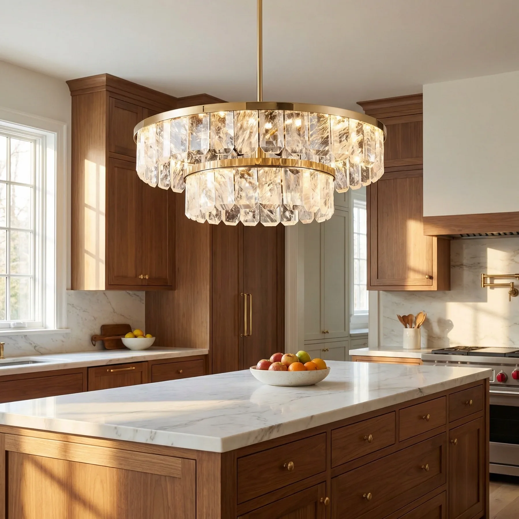 Gilded Crystal Ring Chandelier image 3