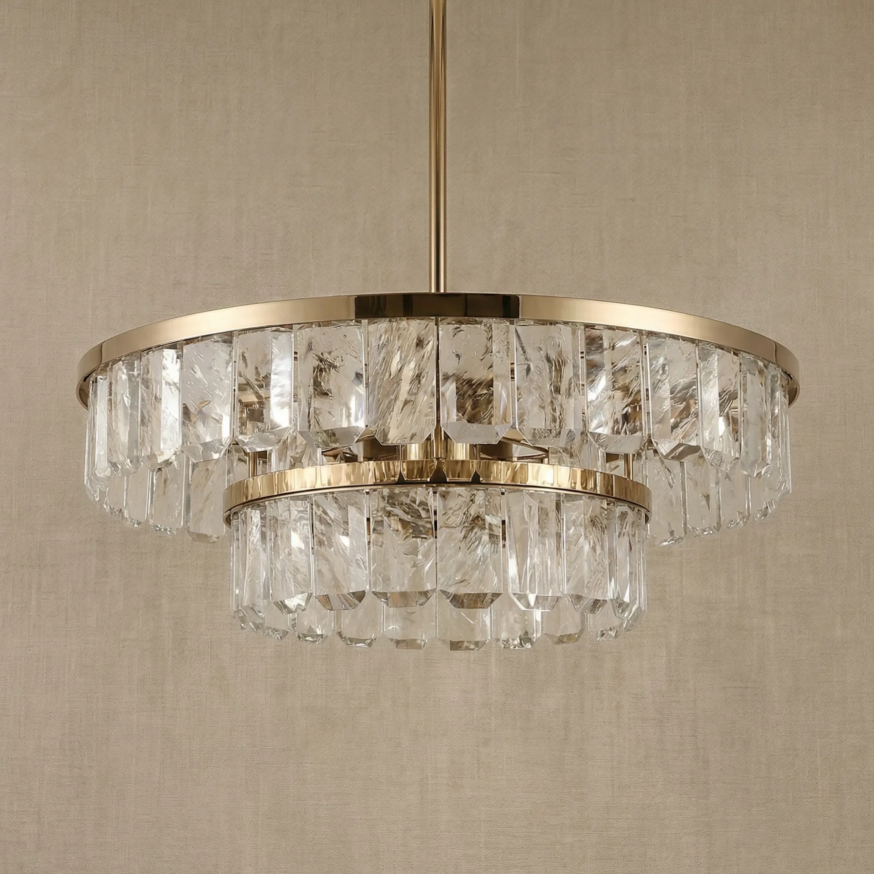 Gilded Crystal Ring Chandelier image 4