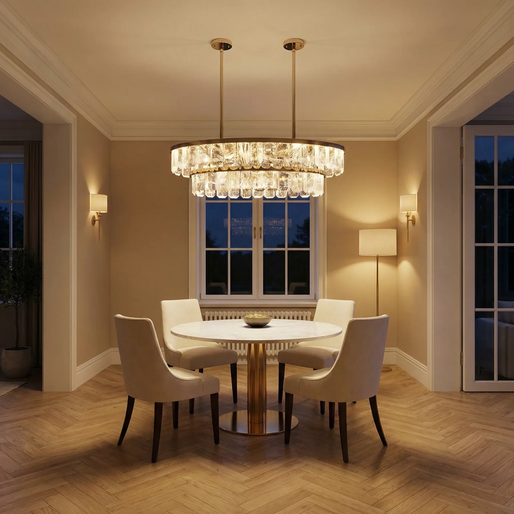 Gilded Crystal Ring Chandelier image 5