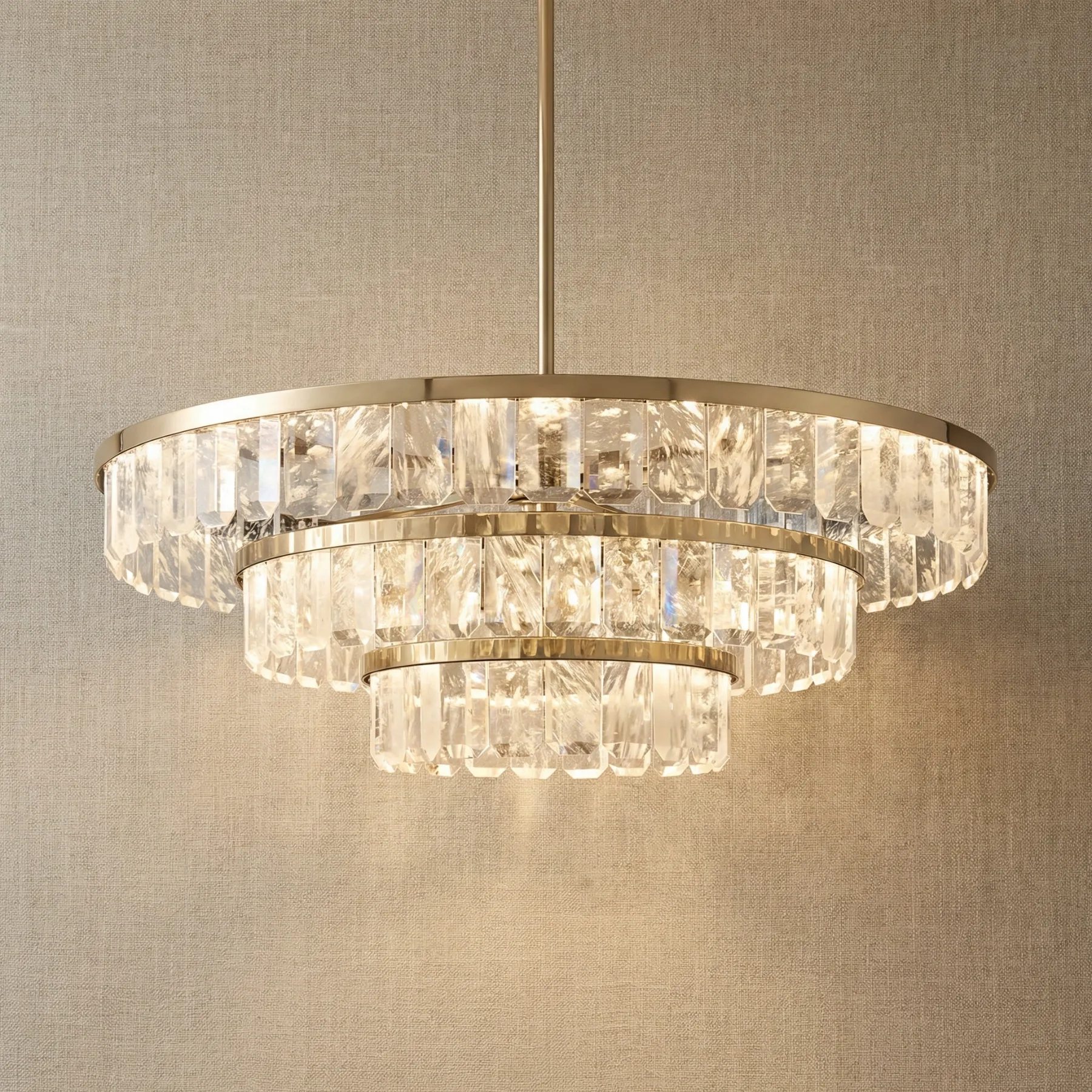 Gilded Tiered Crystal Chandelier custom chandeliers