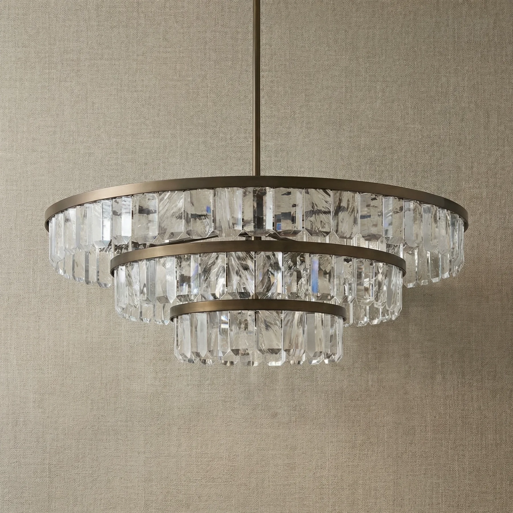 Gilded Tiered Crystal Chandelier image 4