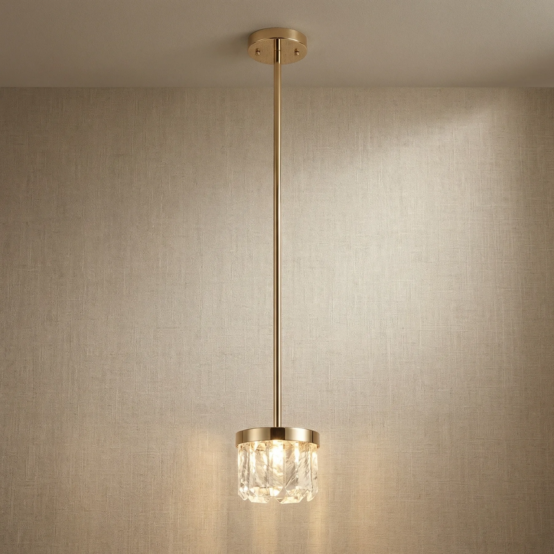 Lustrous Brass Crystal Pendant Light custom pendants