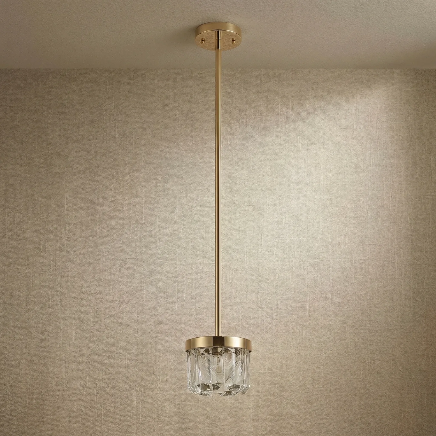 Lustrous Brass Crystal Pendant Light image 4