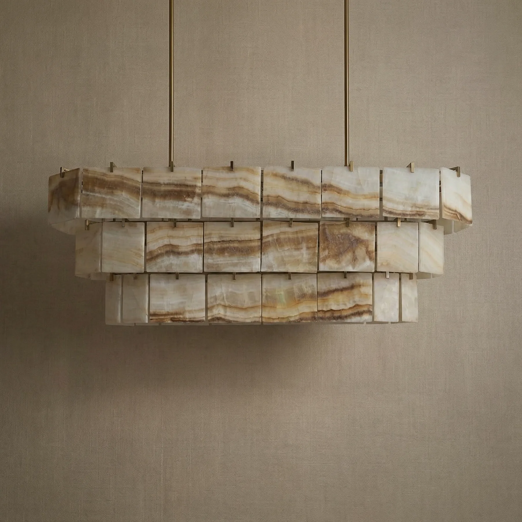 Striated Alabaster Linear Chandelier image 5