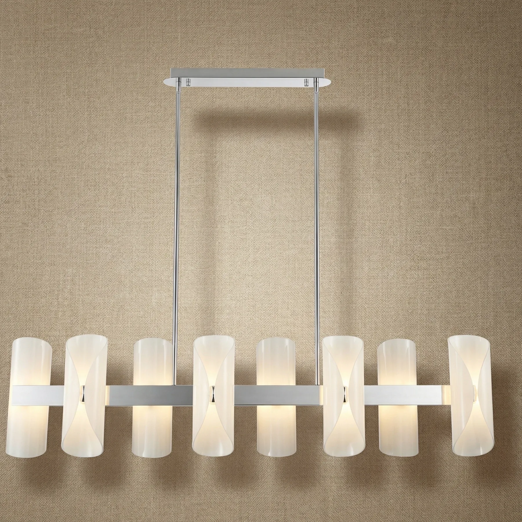 Luminous Frosted Glass Linear Chandelier custom chandeliers