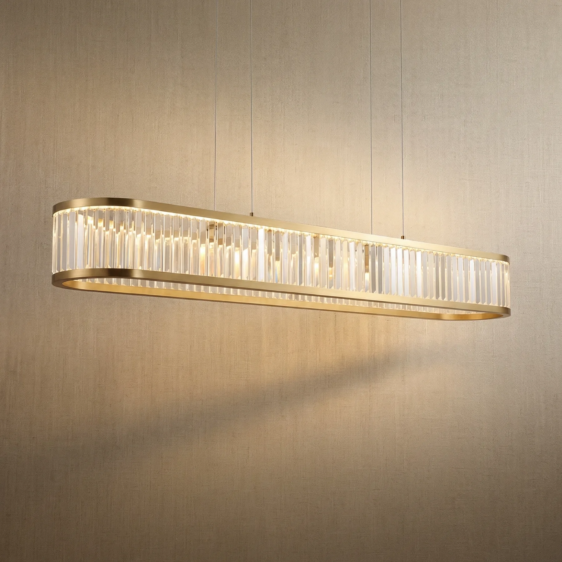 Luminous Crystal Linear Chandelier custom chandeliers