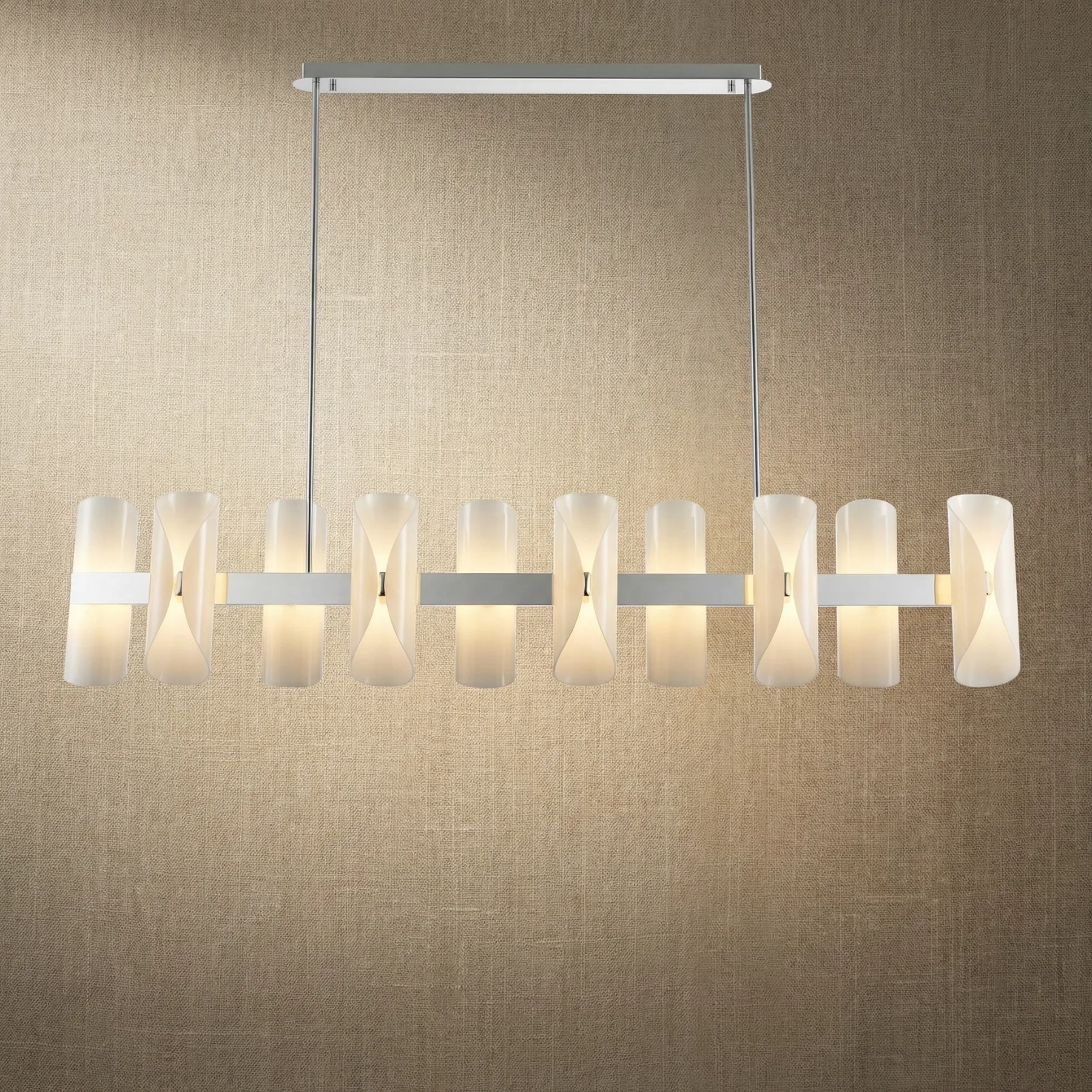 Luminous Frosted Glass Linear Chandelier image 4
