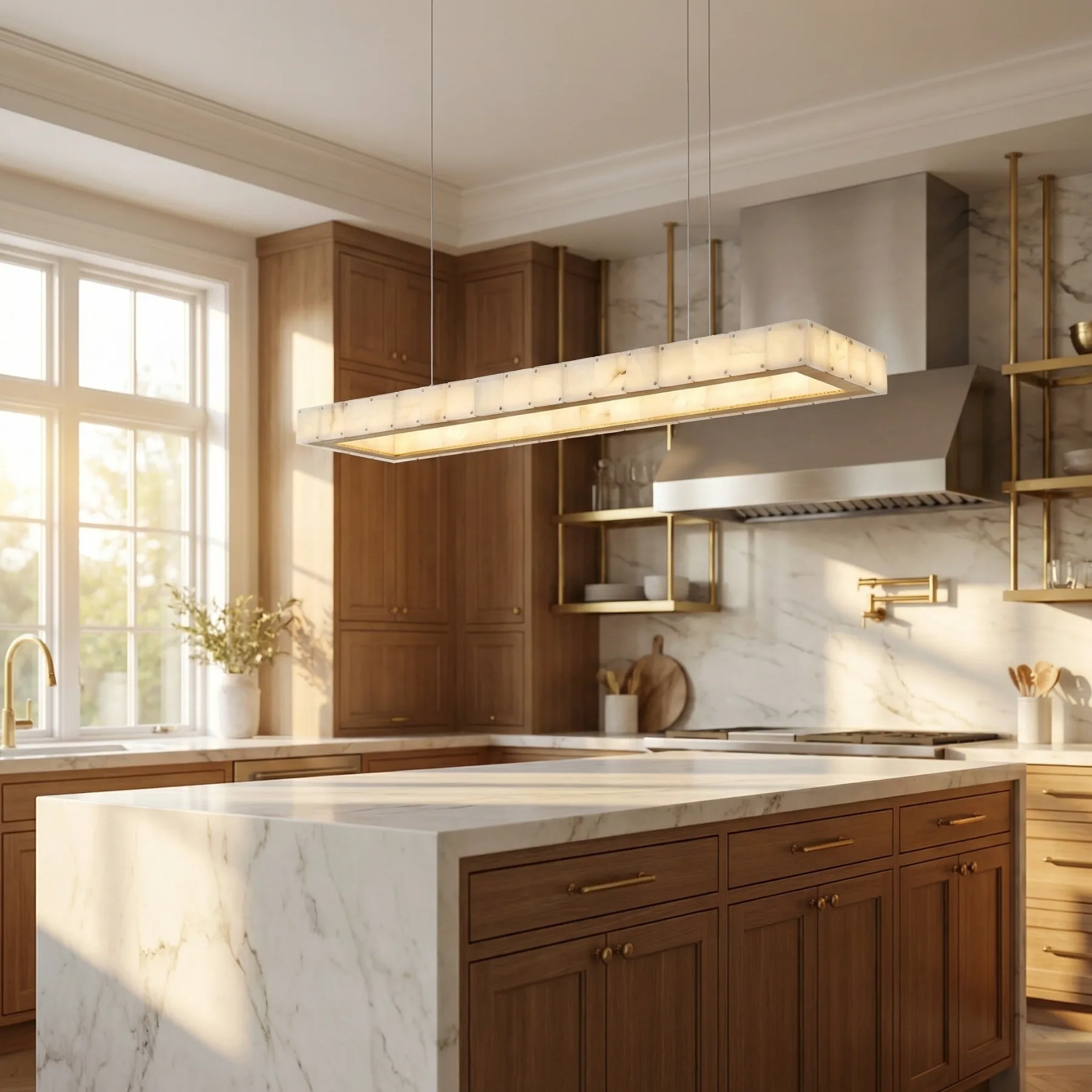 Luminous Alabaster Linear Pendant custom pendants