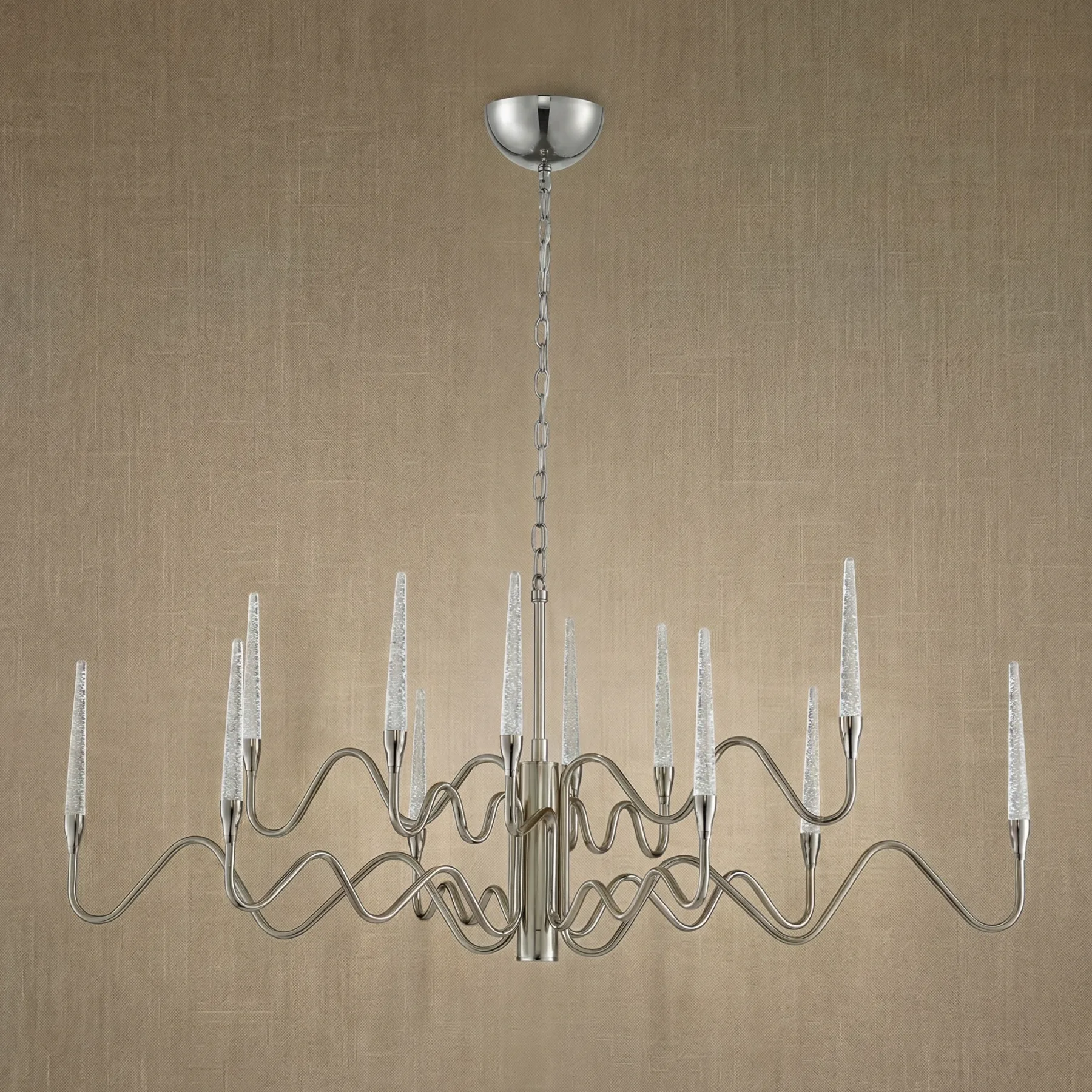 Luminous Chrome Wave Chandelier image 3