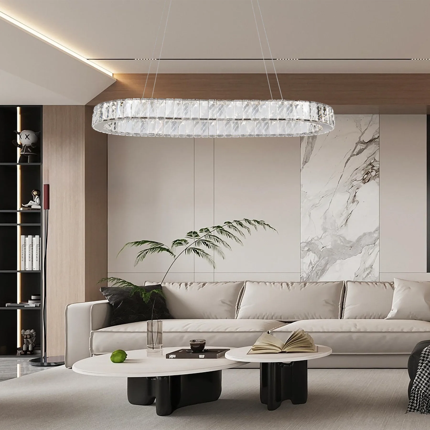 Luminous Crystal Oval Chandelier image 5