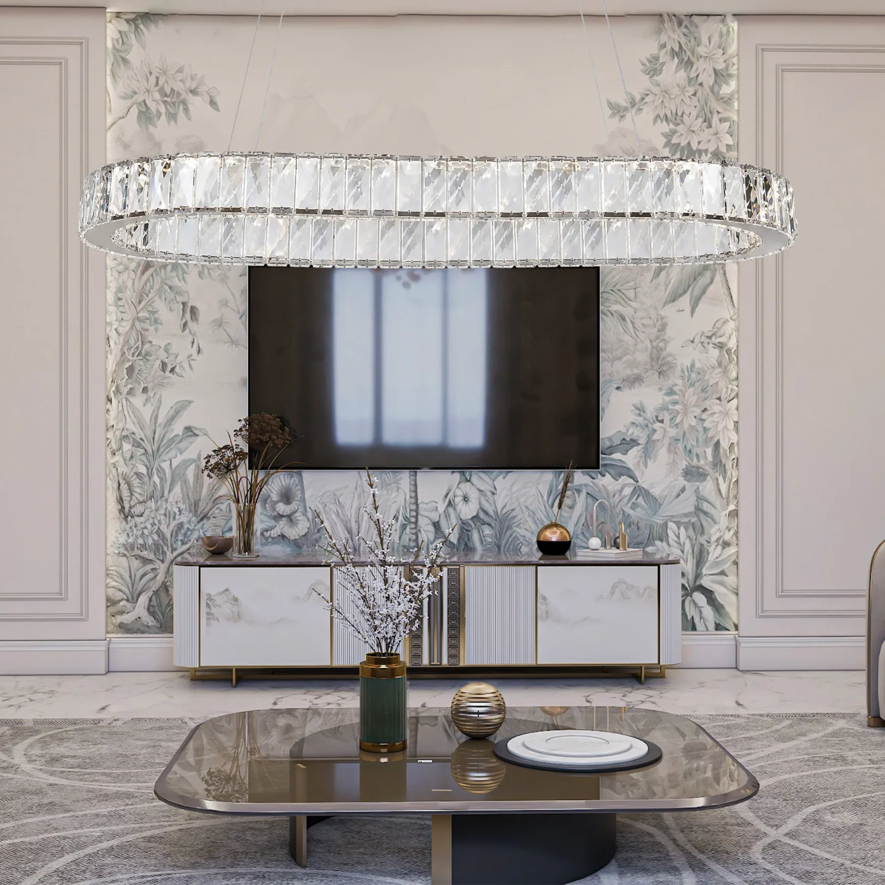 Luminous Crystal Oval Chandelier image 4