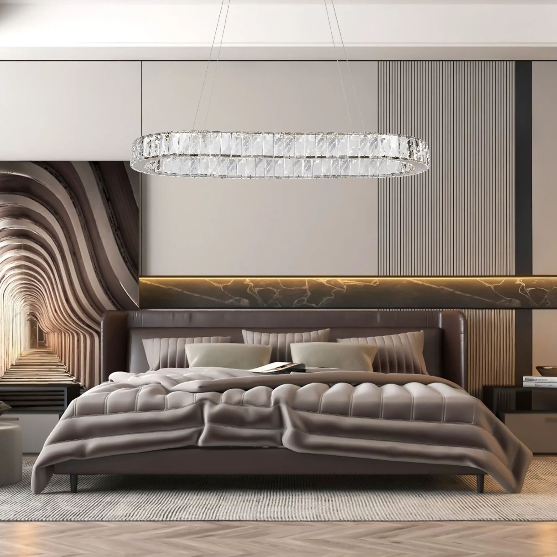 Luminous Crystal Oval Chandelier image 3