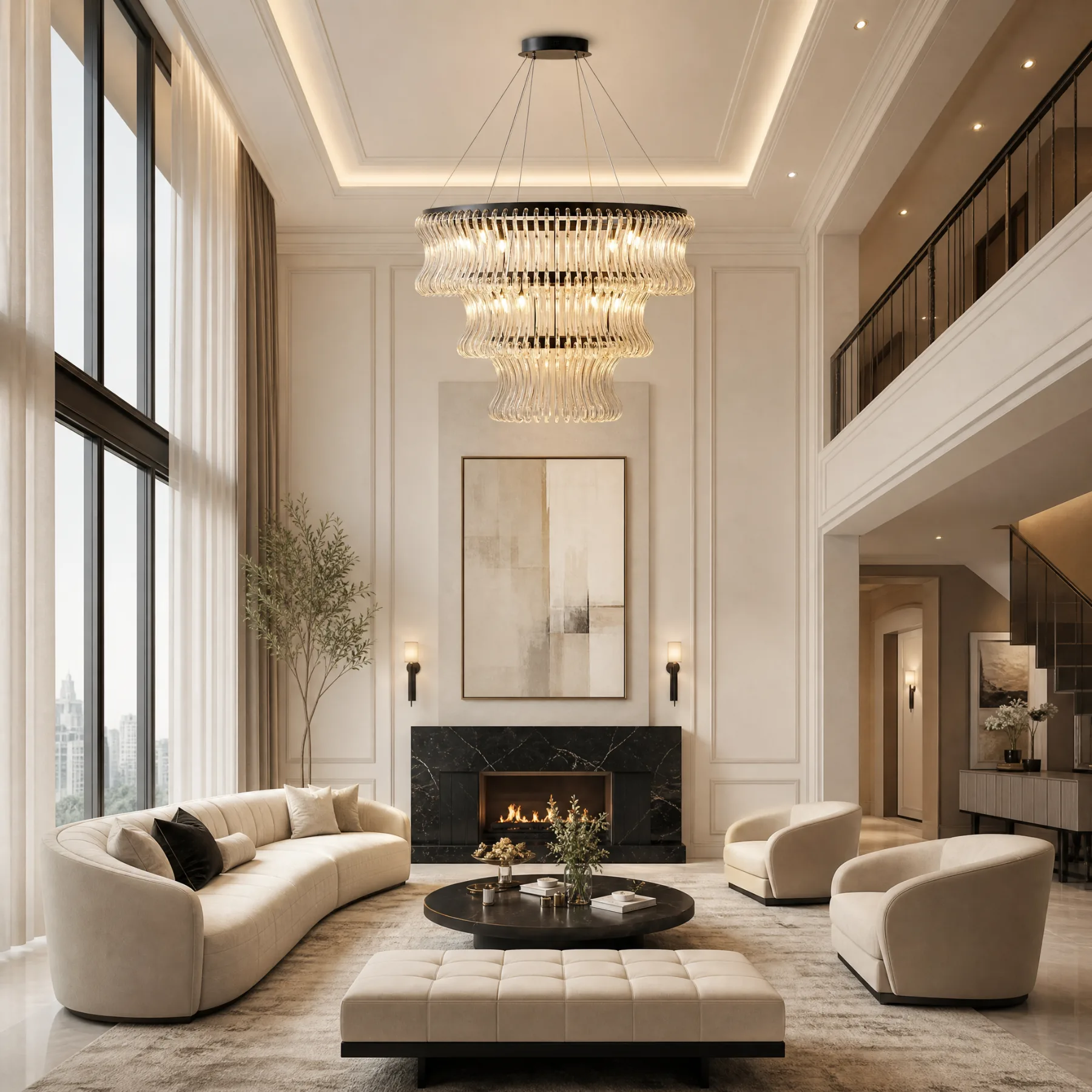 Cascading Wave Glass Chandelier image 3