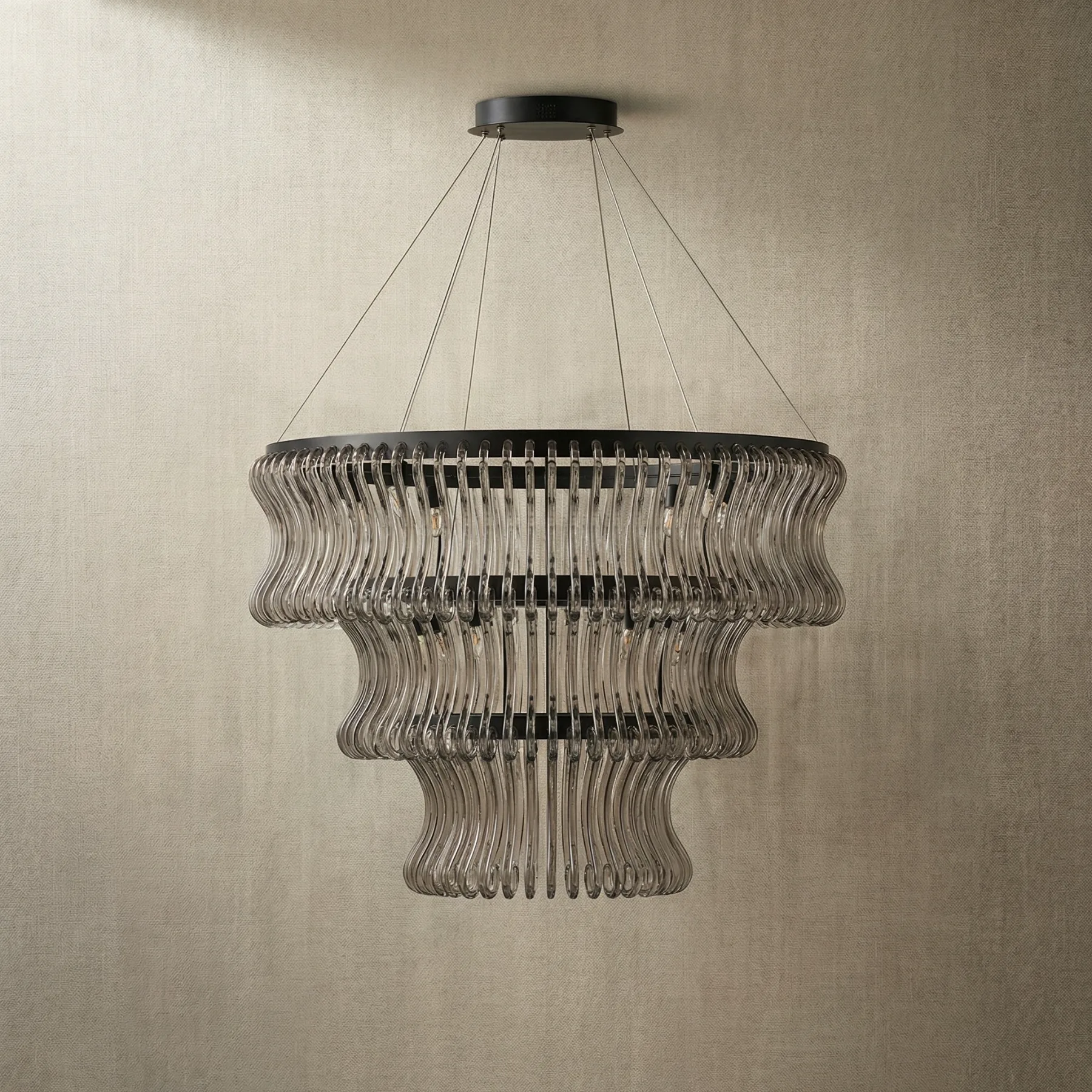 Cascading Wave Glass Chandelier image 2