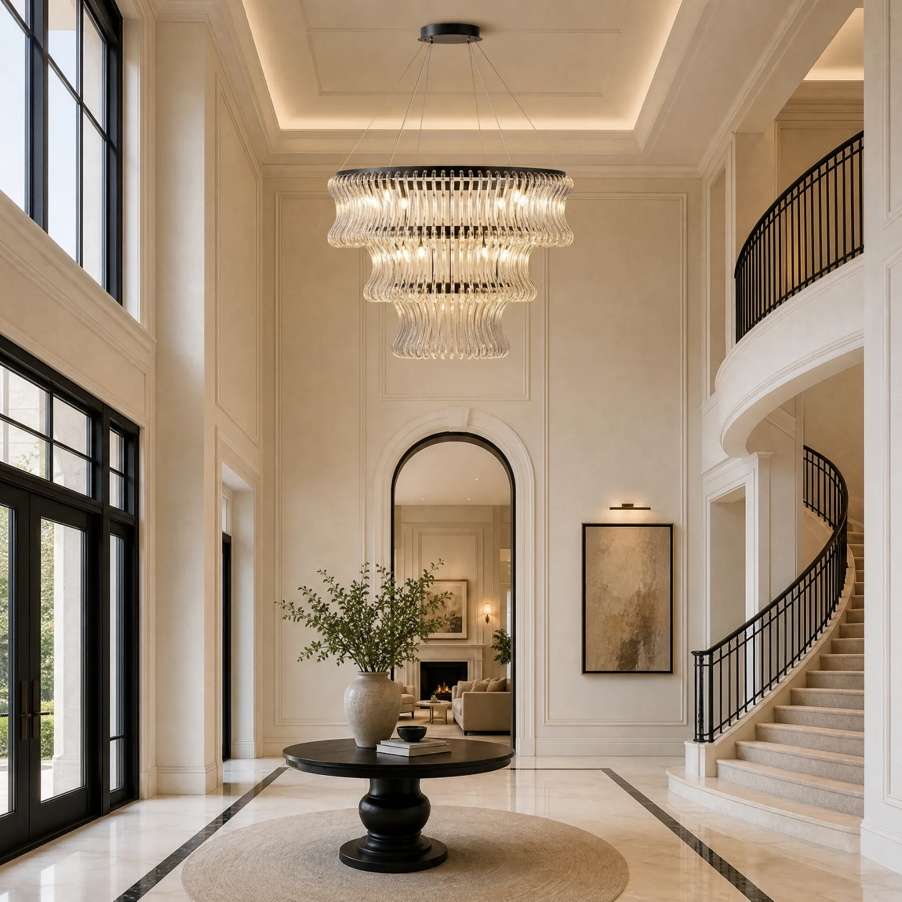 Cascading Wave Glass Chandelier image 6