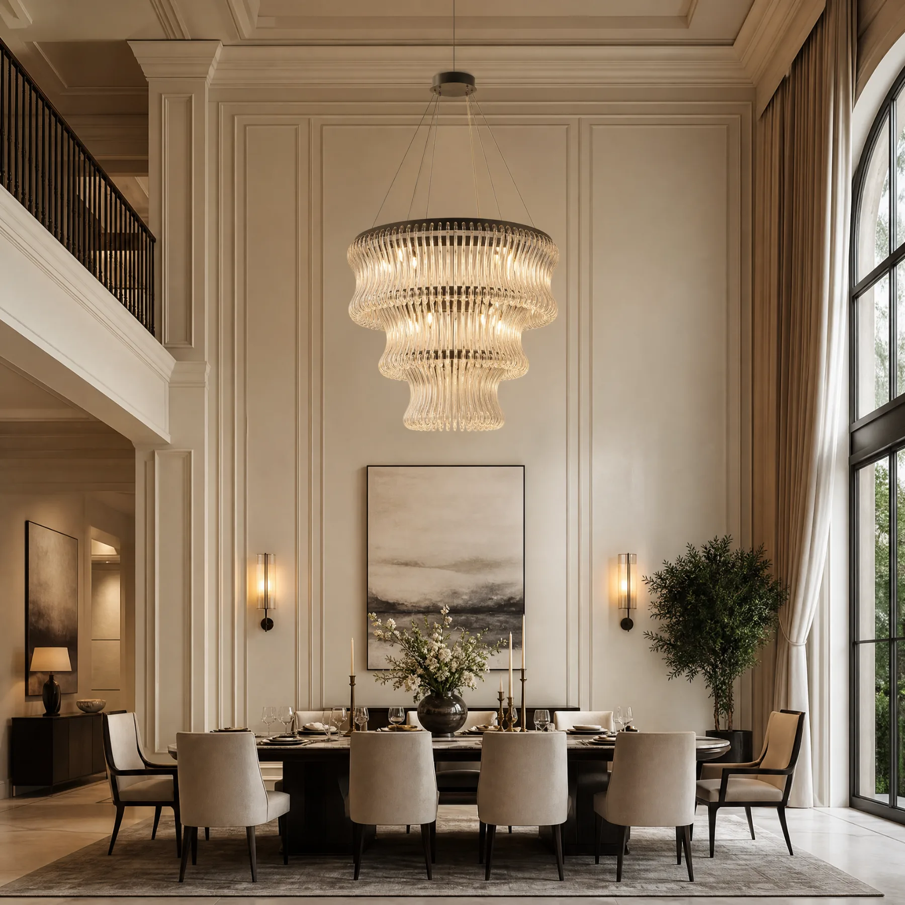 Cascading Wave Glass Chandelier image 4