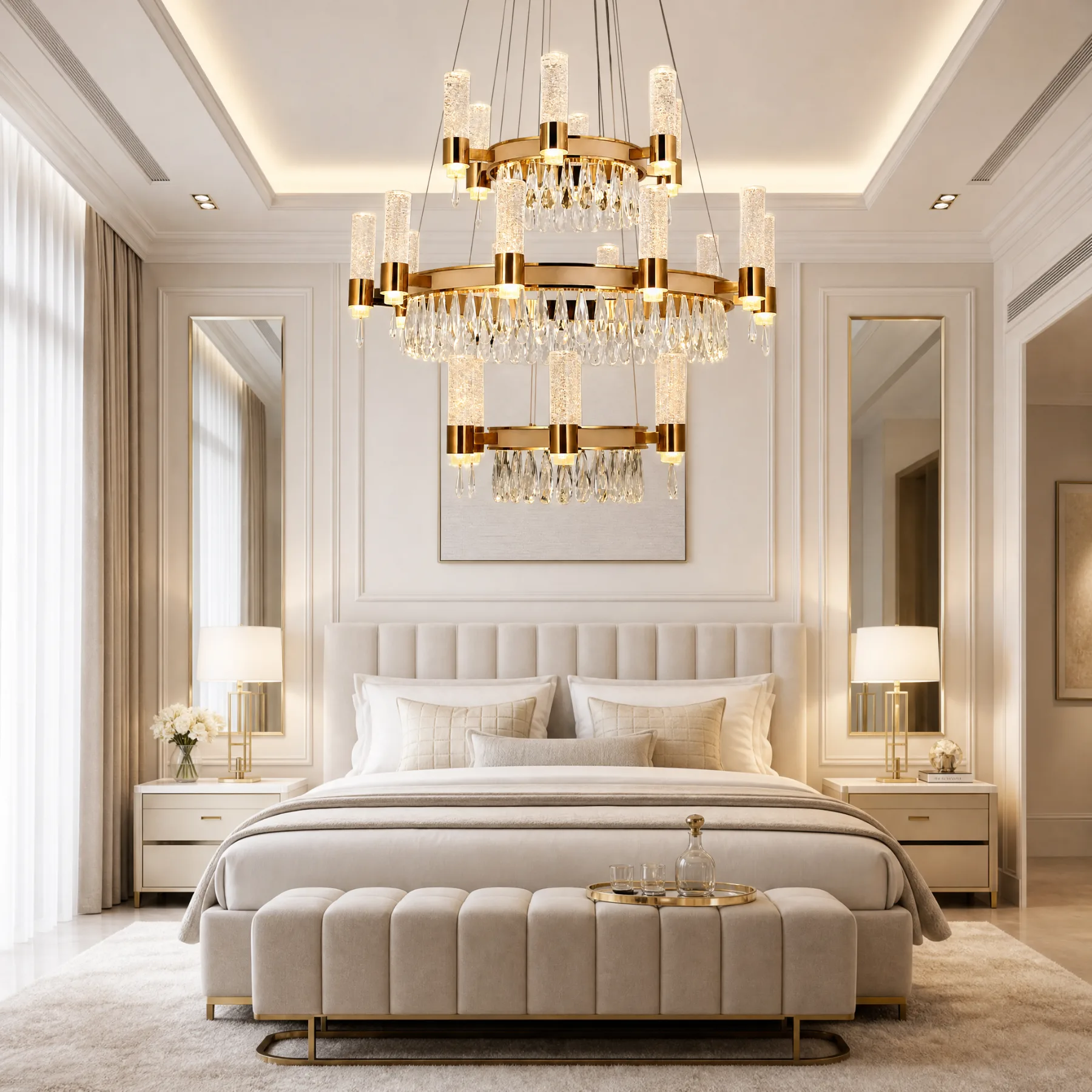 Gilded Crystal Tiered Chandelier image 2