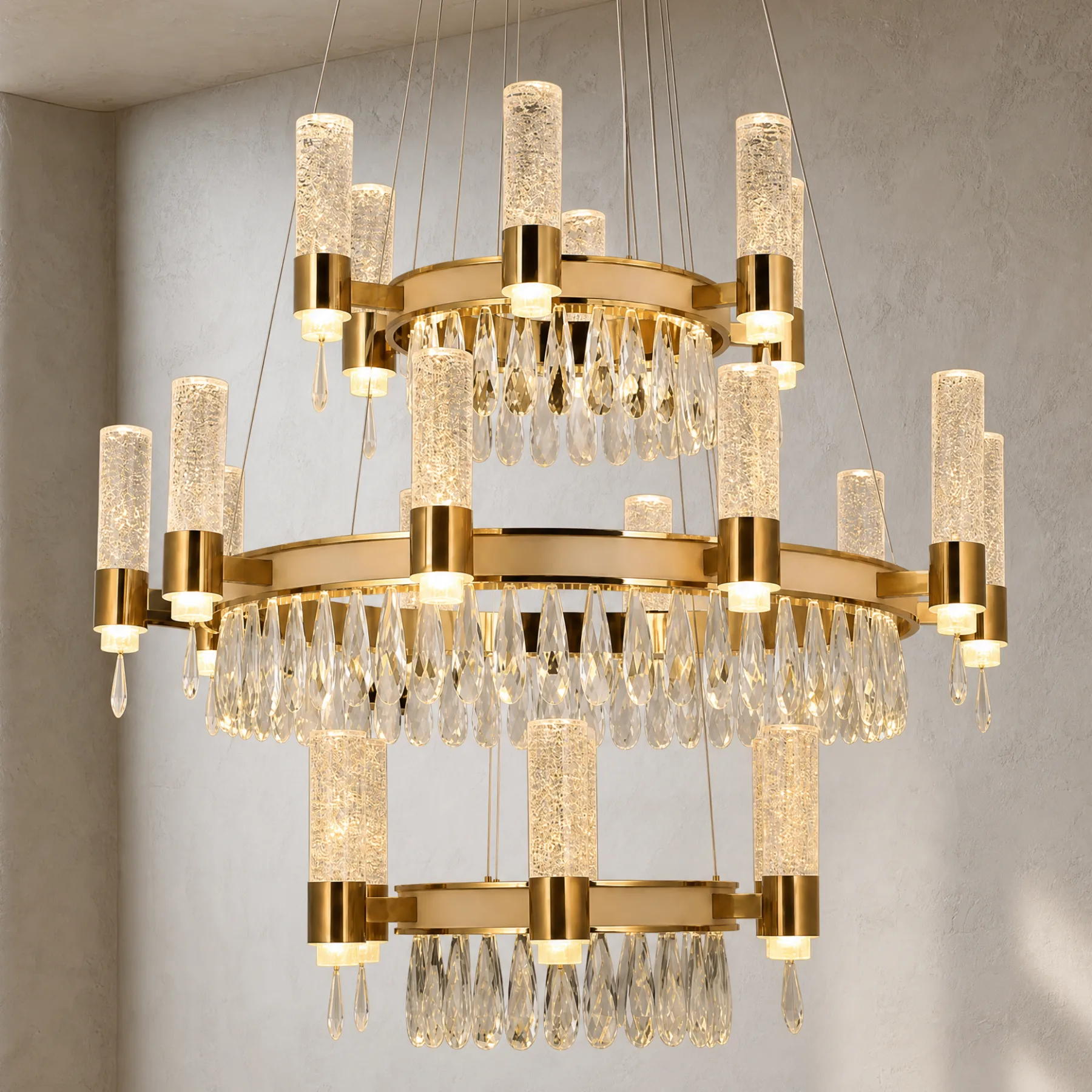 Gilded Crystal Tiered Chandelier image 5