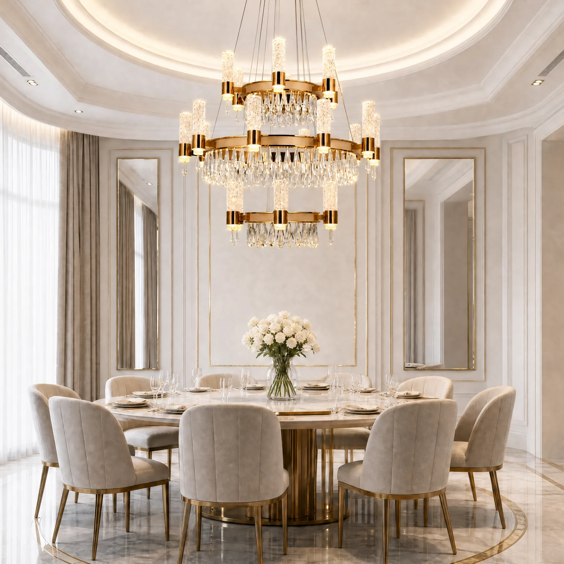 Gilded Crystal Tiered Chandelier image 6
