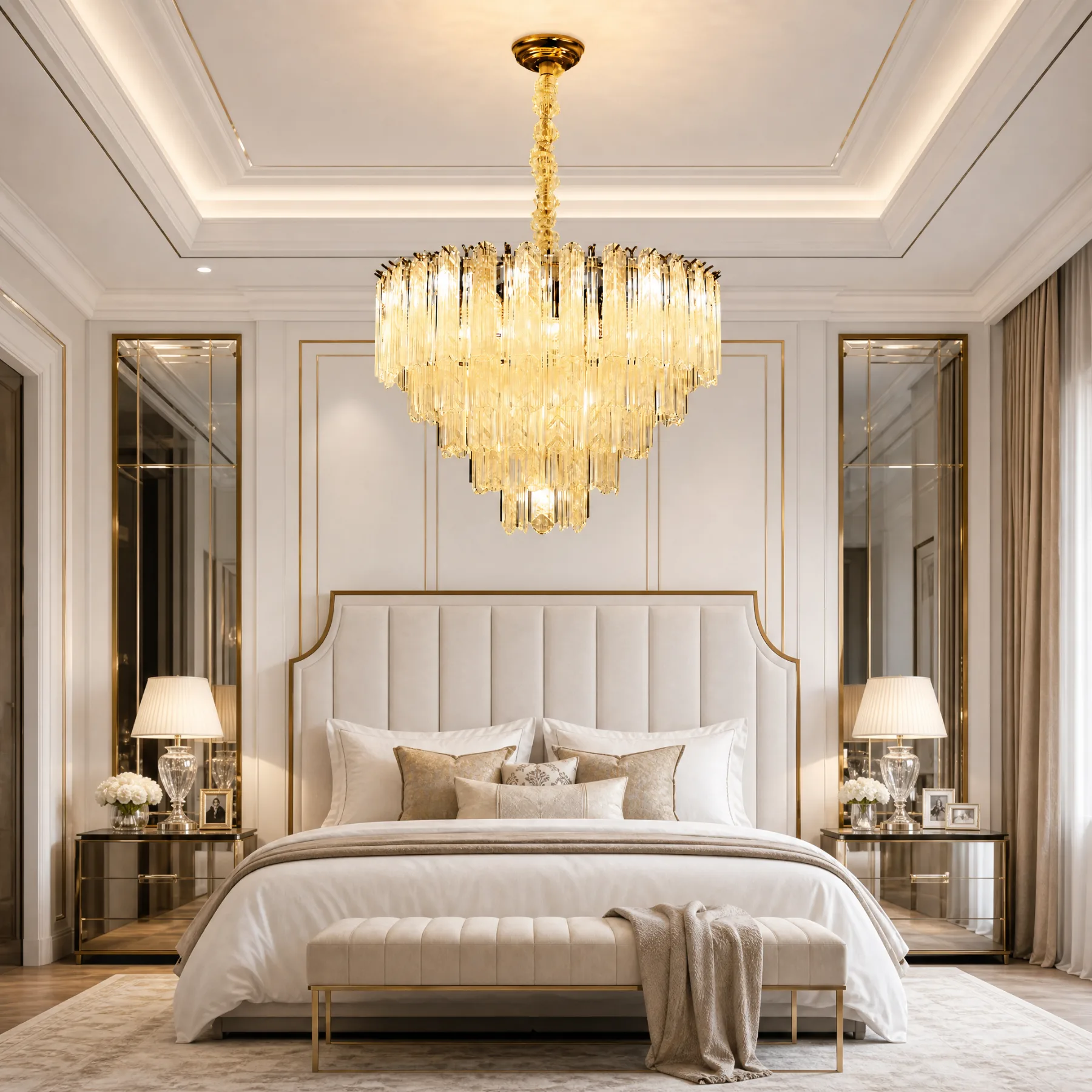 Gilded Crystal Tier Chandelier image 5