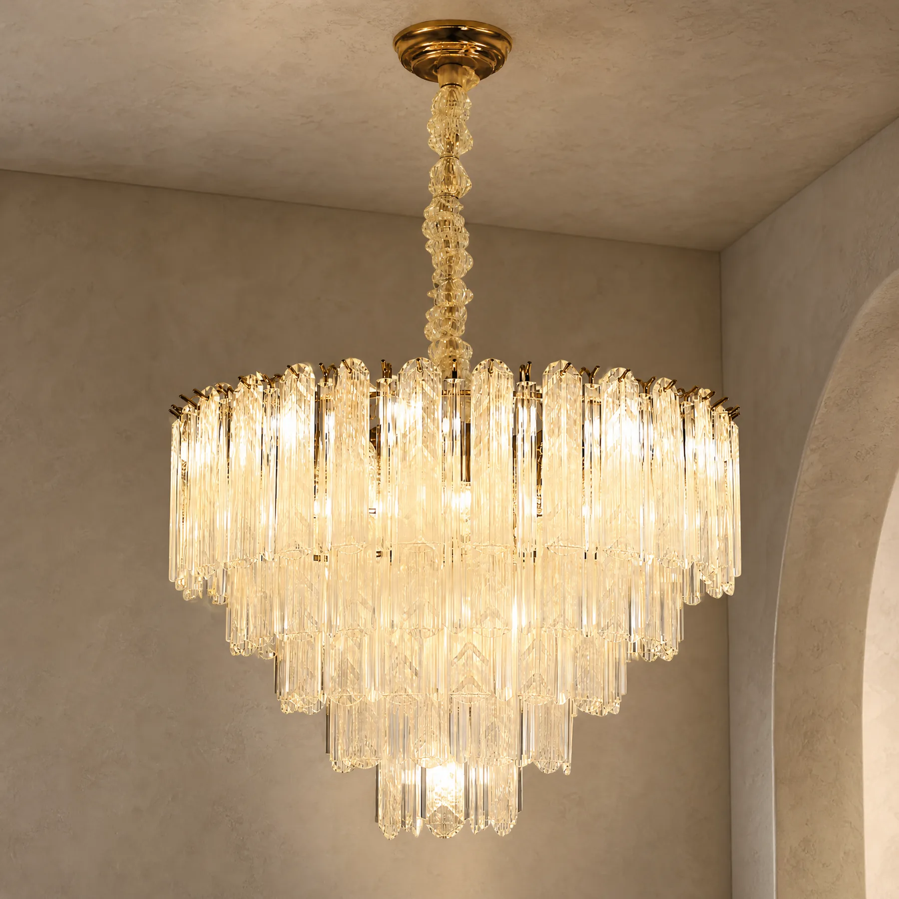 Gilded Crystal Tier Chandelier image 3