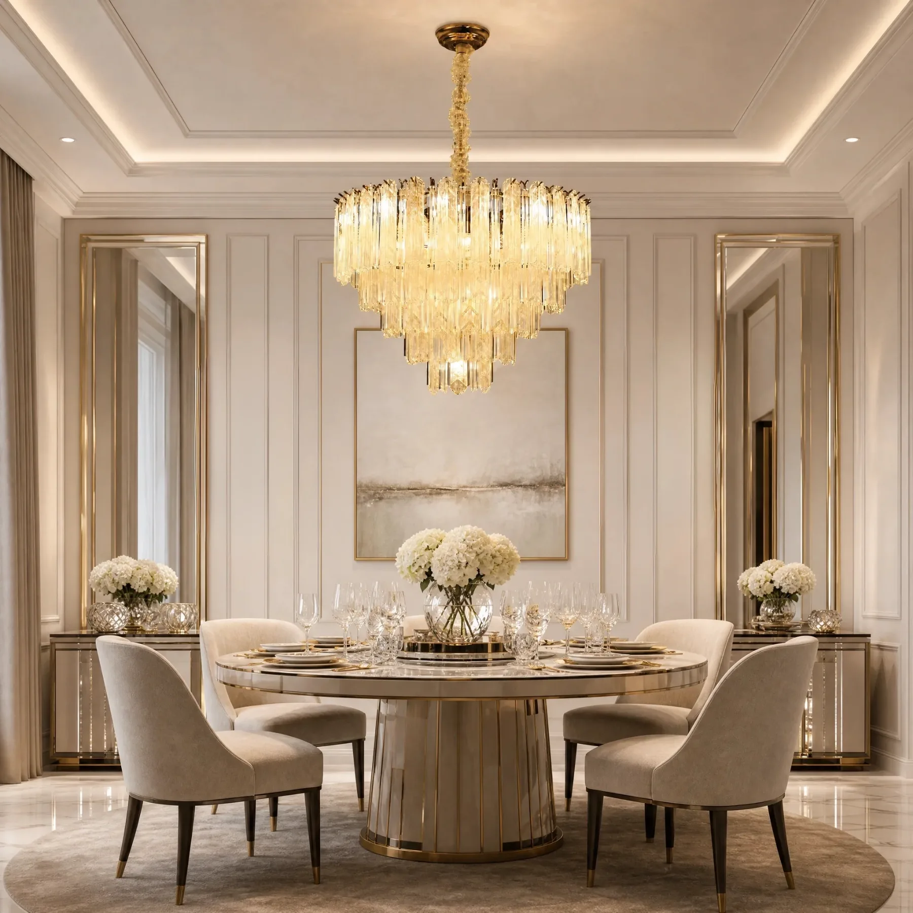 Gilded Crystal Tier Chandelier image 4