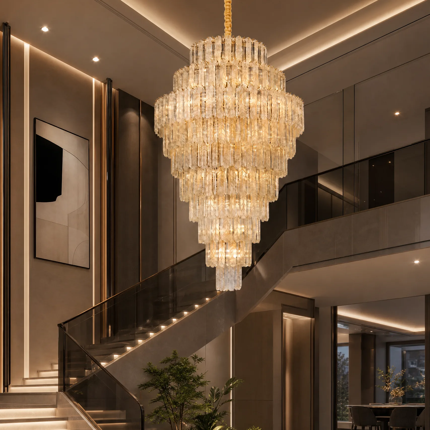 Luminous Crystal Tiered Chandelier image 6