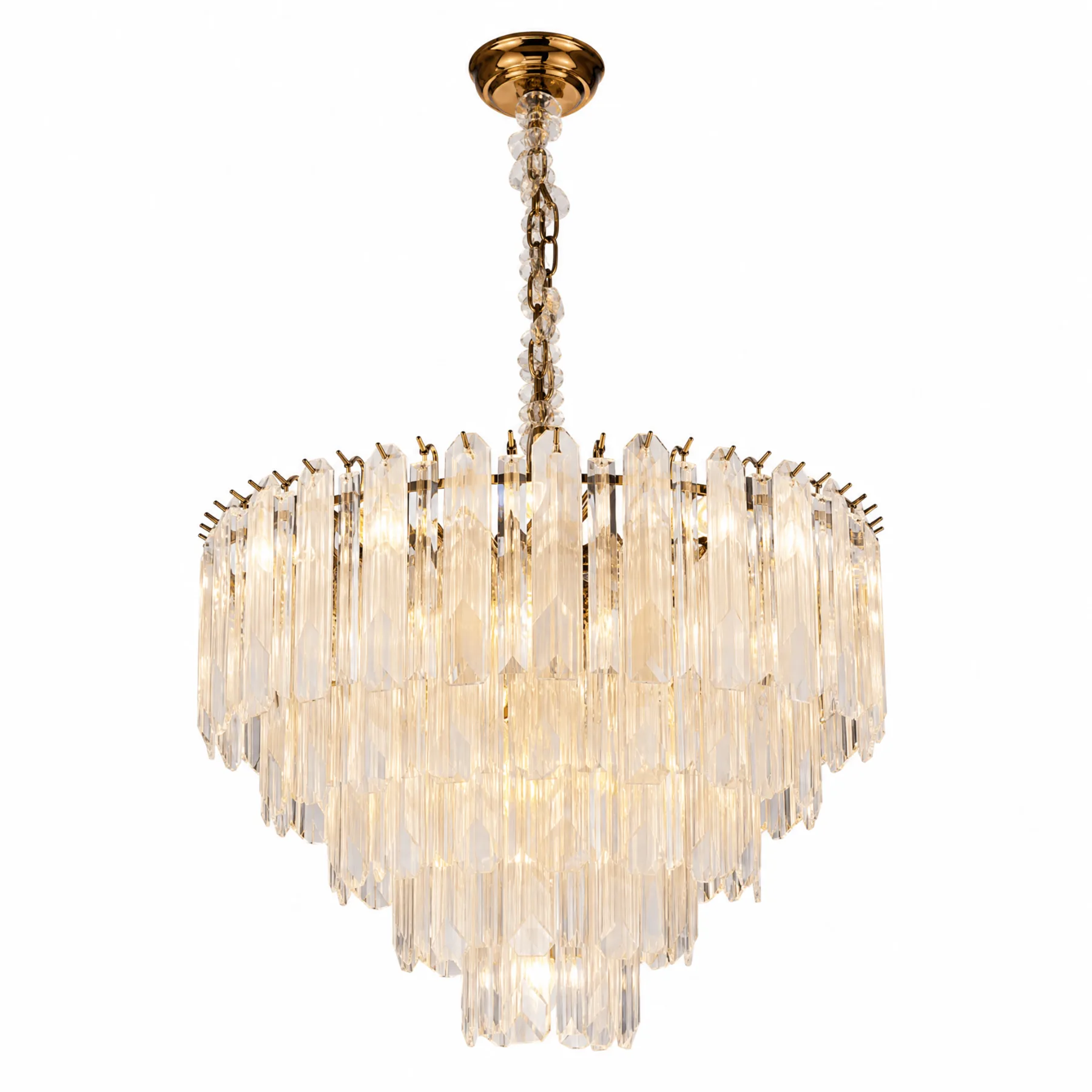 Gilded Crystal Tiered Chandelier custom chandeliers