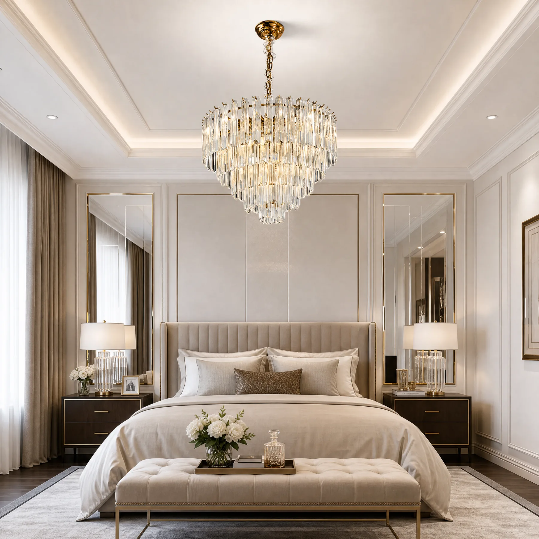 Gilded Crystal Tiered Chandelier image 4
