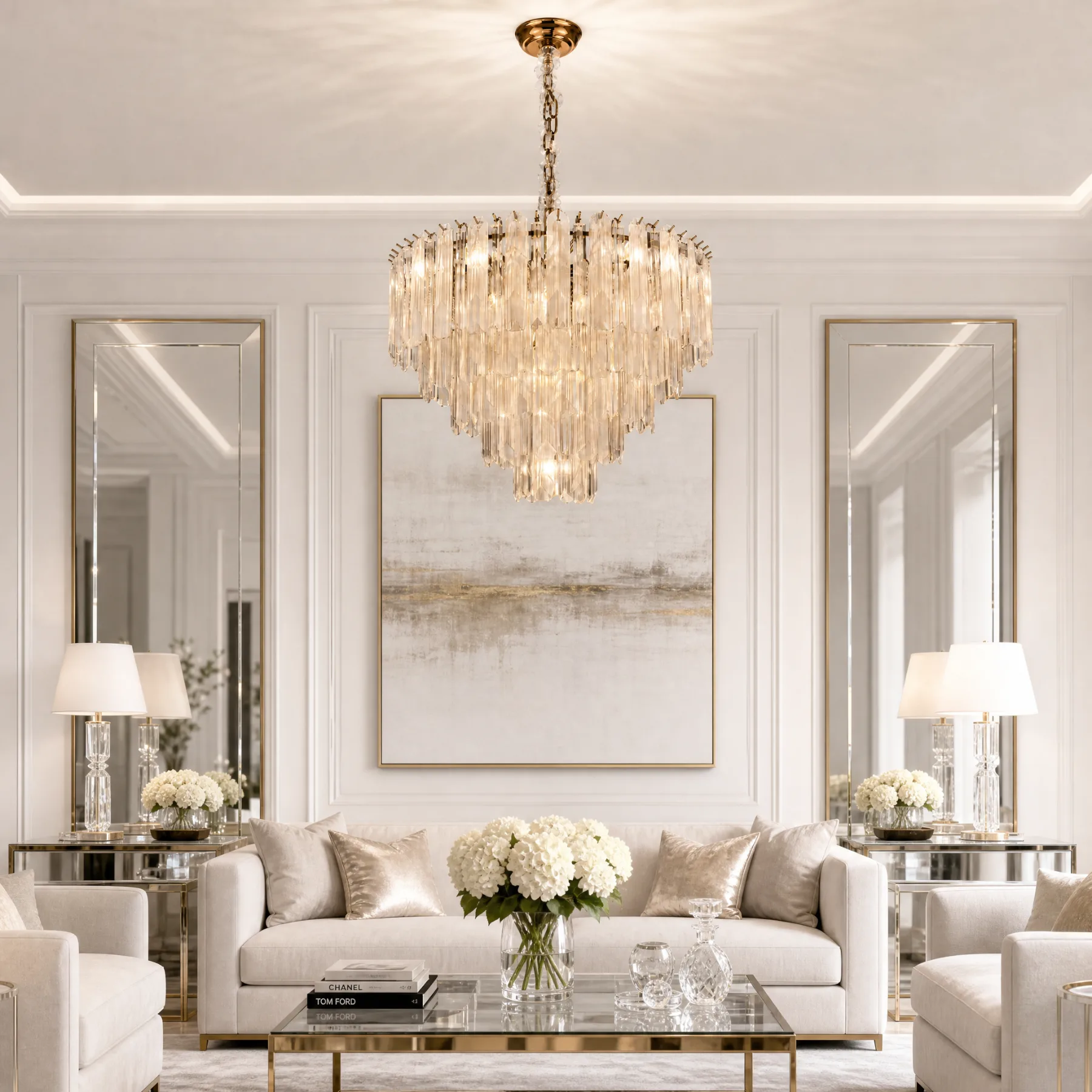 Gilded Crystal Tiered Chandelier image 3