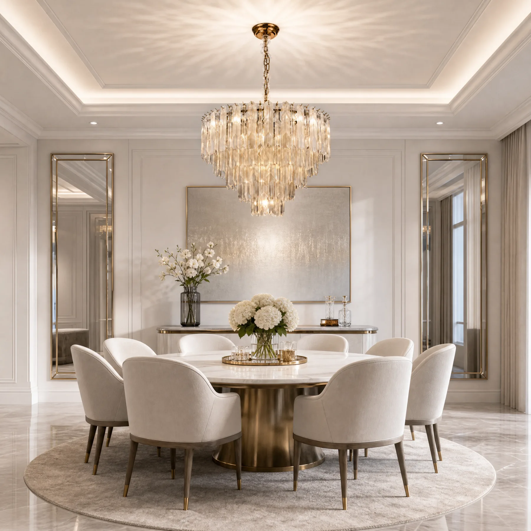 Gilded Crystal Tiered Chandelier image 5