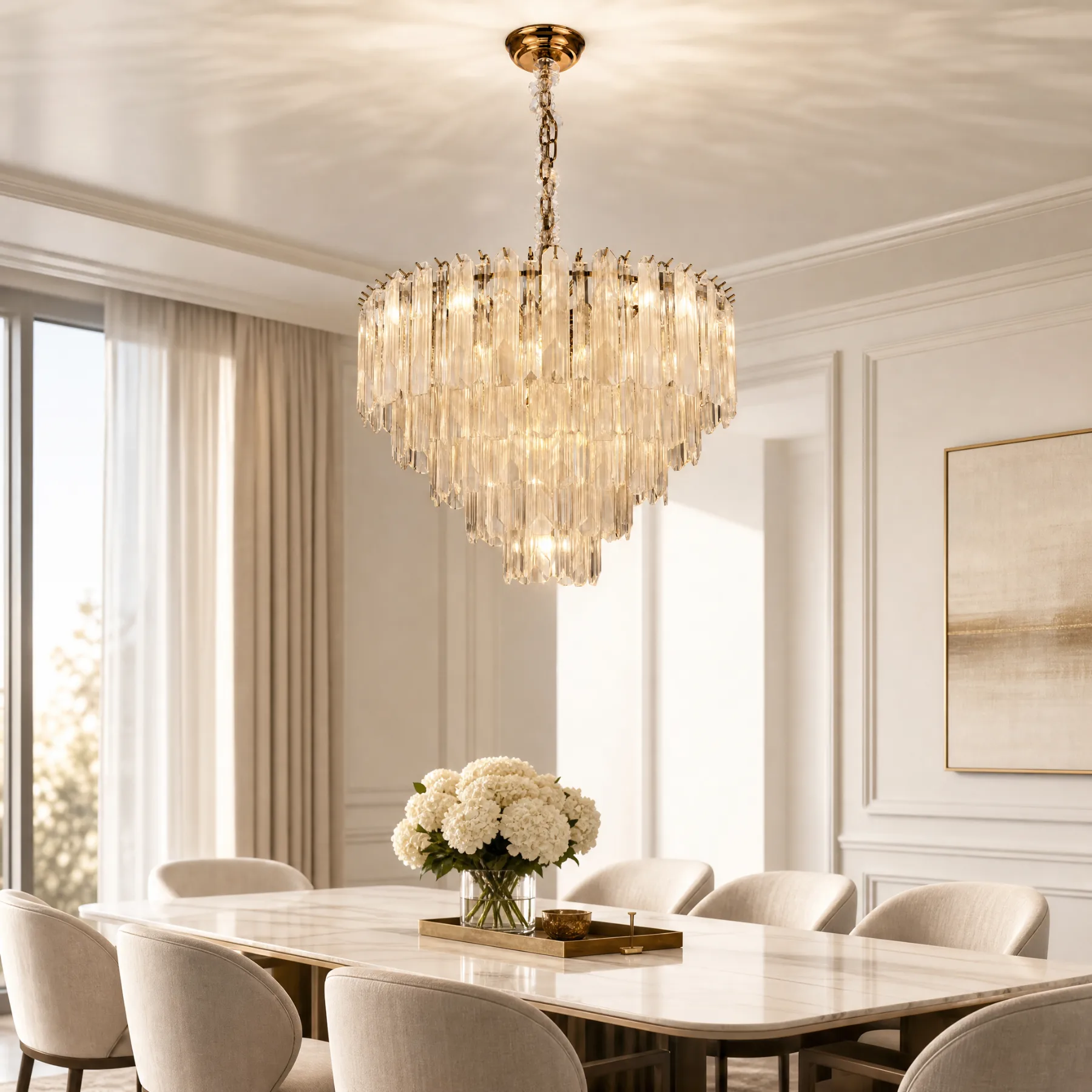 Gilded Crystal Tiered Chandelier image 2