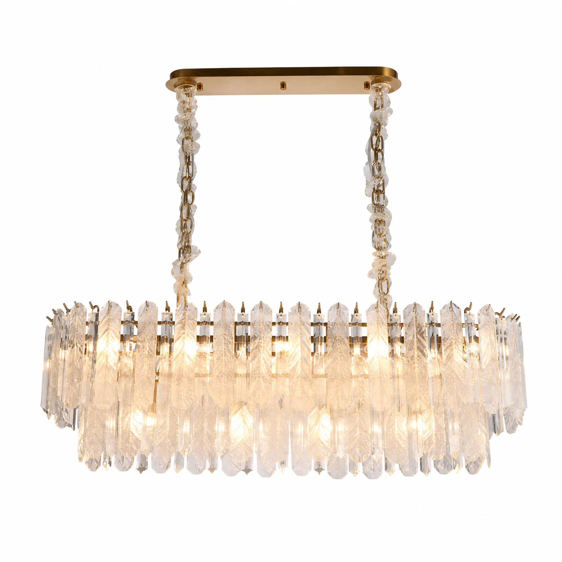 Gilded Crystal Bar Chandelier custom chandeliers