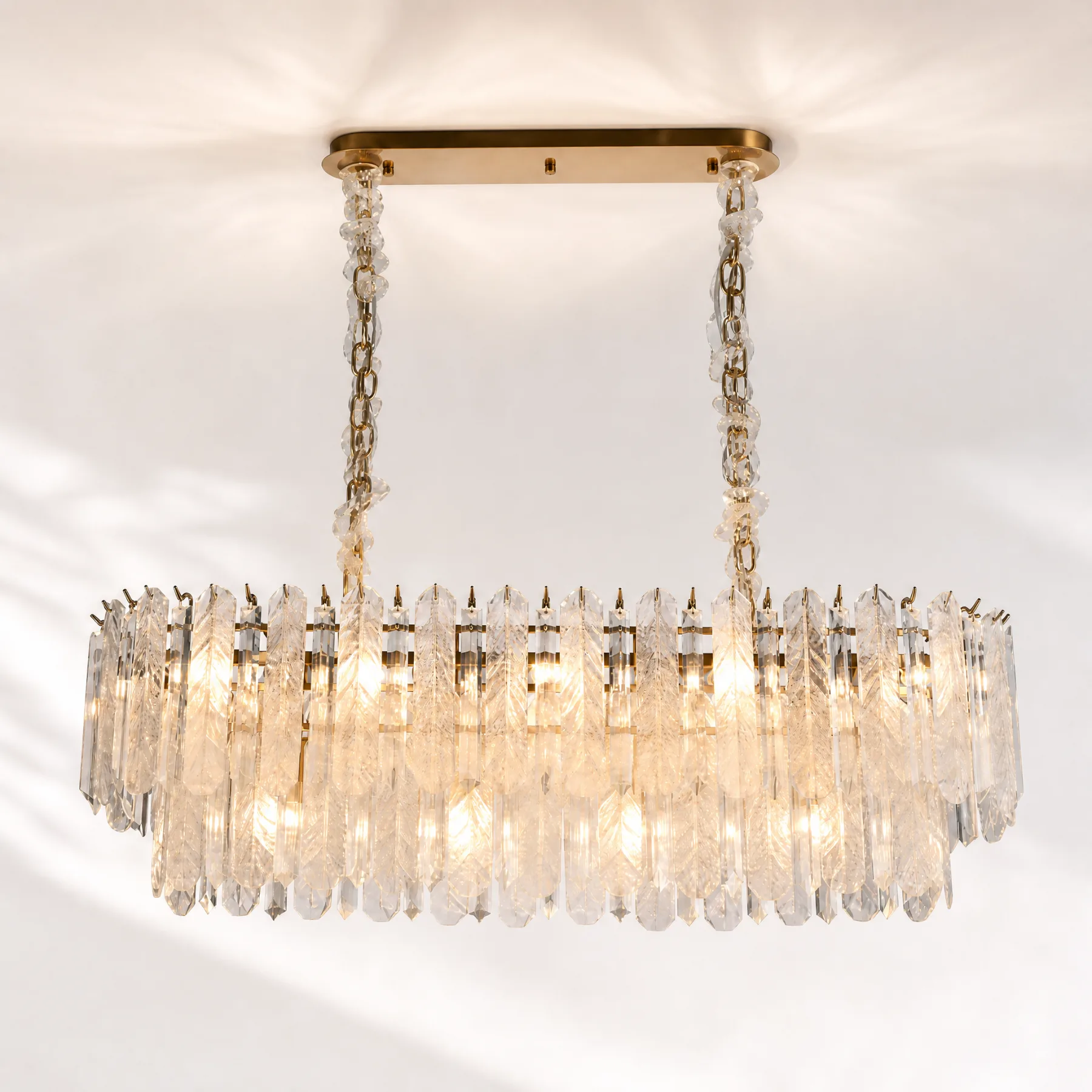 Gilded Crystal Bar Chandelier image 2