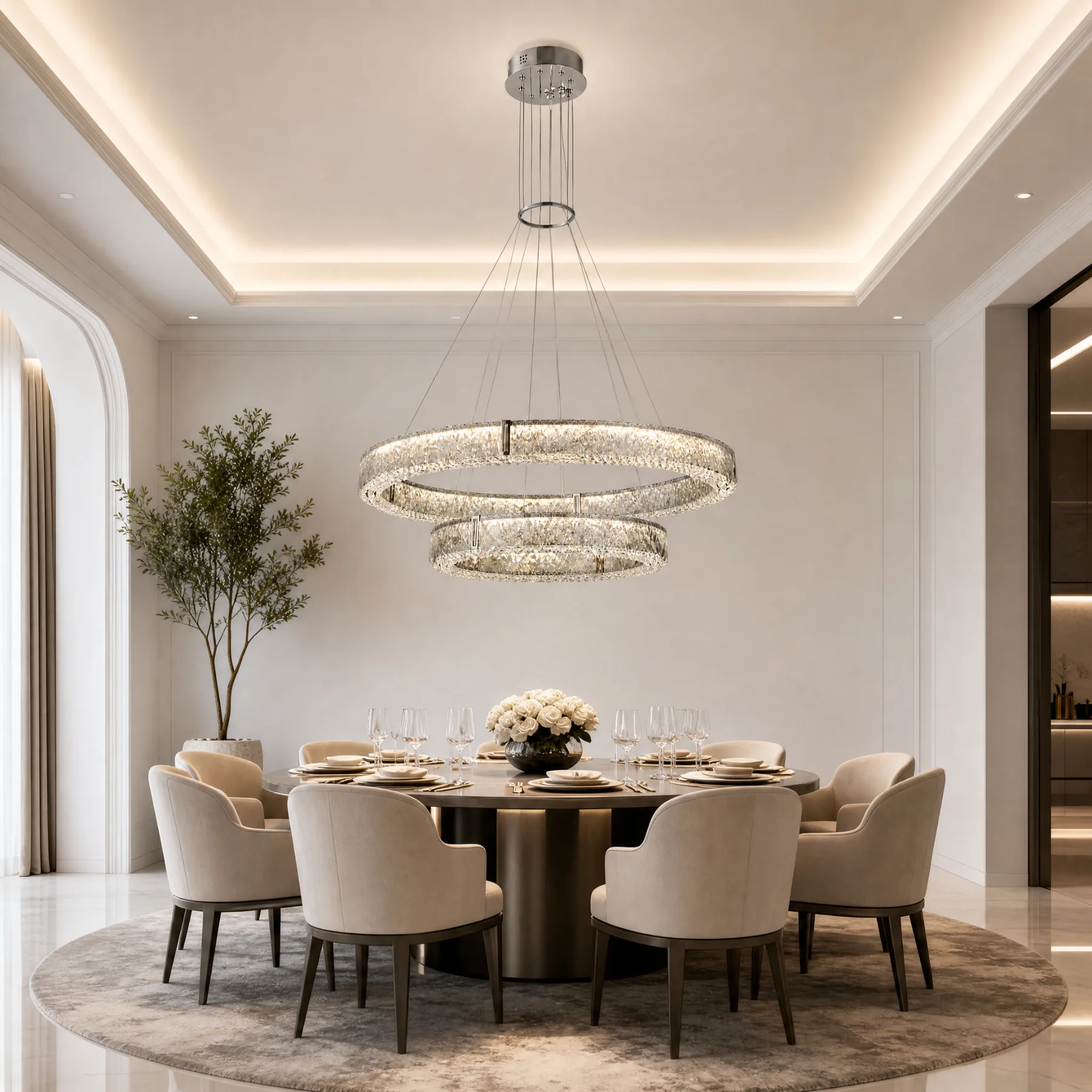 Luminous Crystal Ring Chandelier image 5