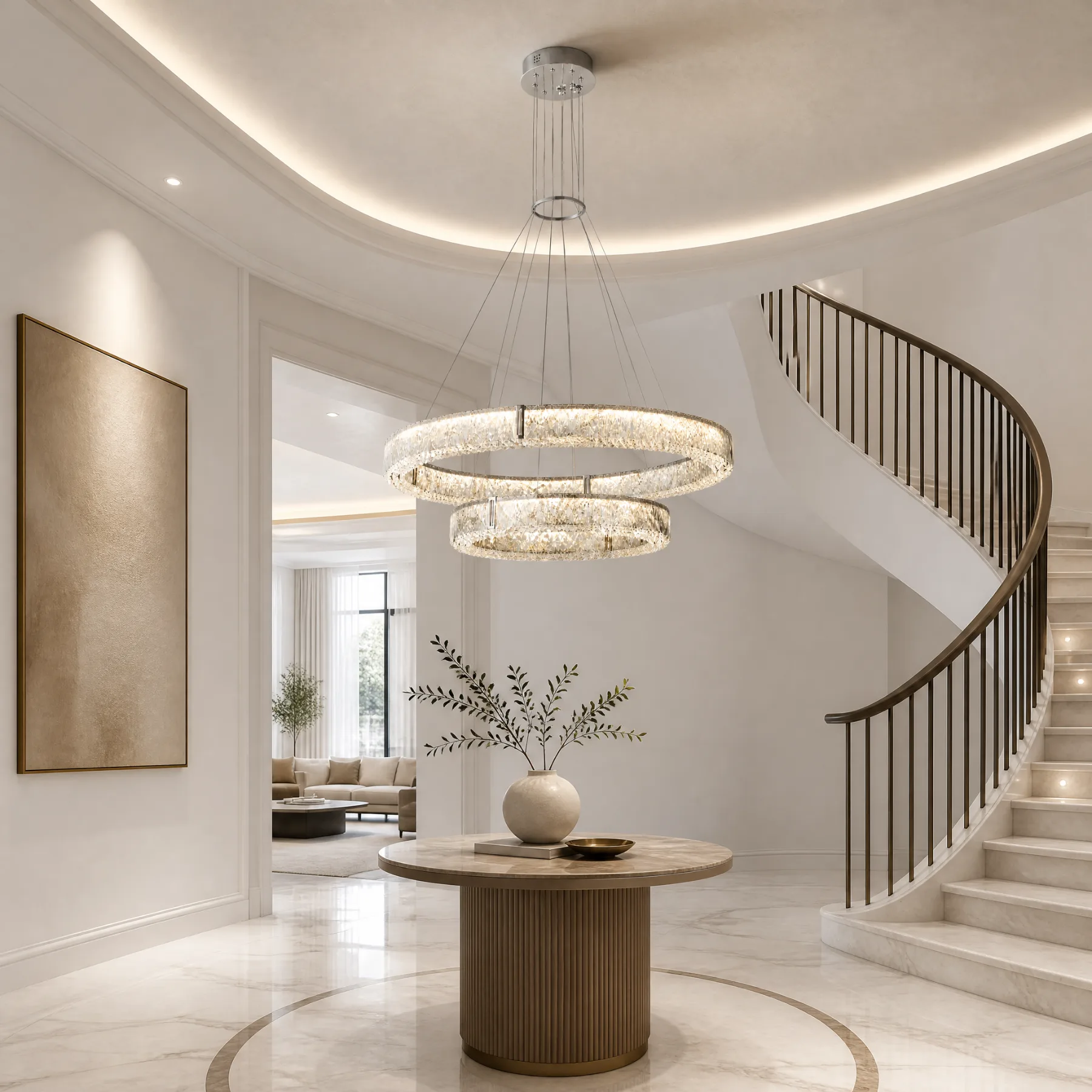 Luminous Crystal Ring Chandelier image 4
