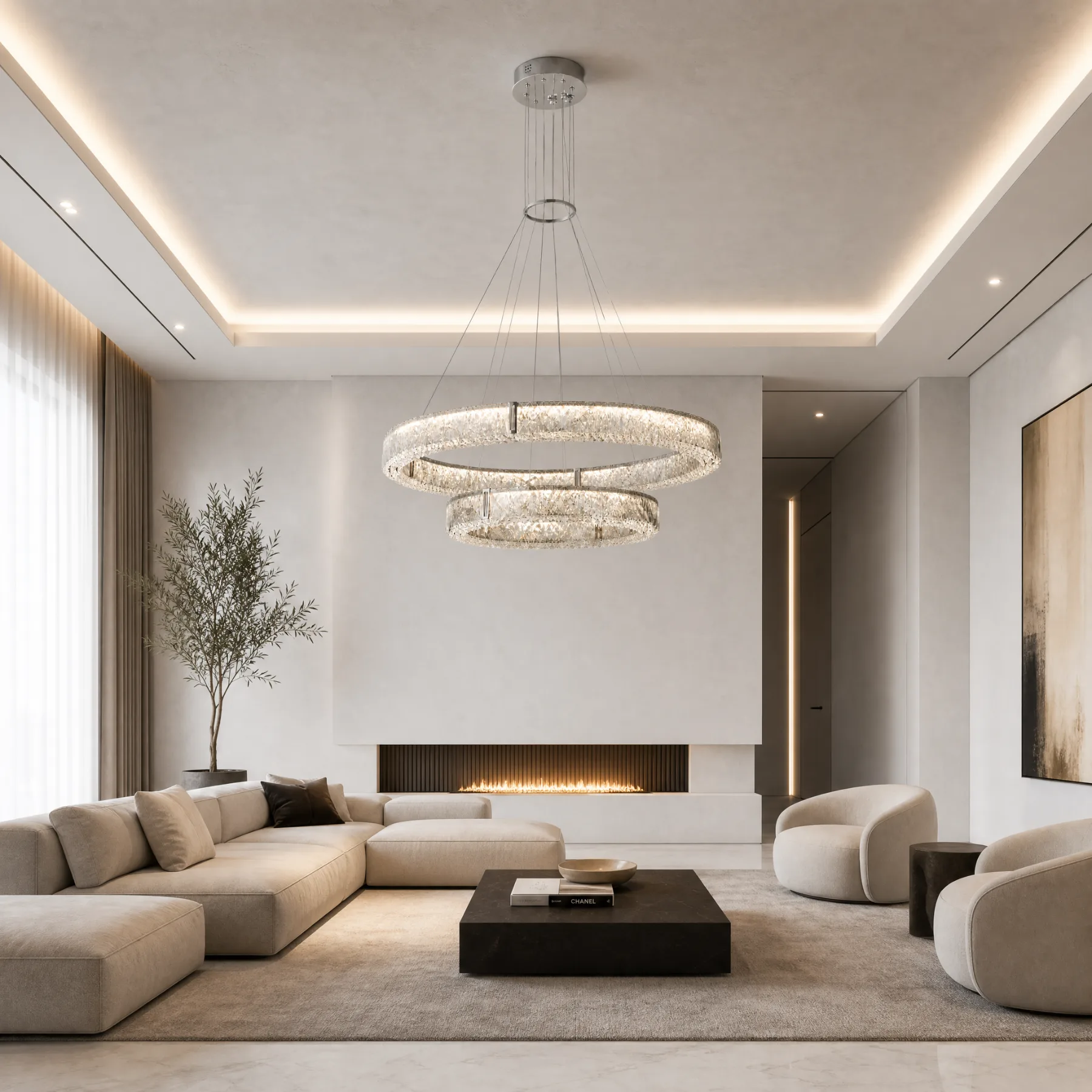 Luminous Crystal Ring Chandelier image 6