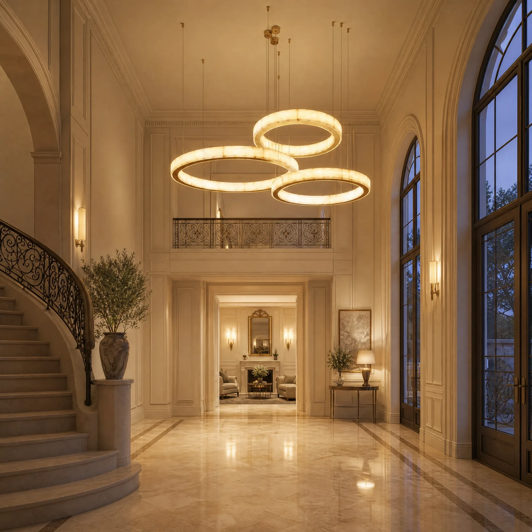 Luminous Alabaster Ring Chandelier image 5
