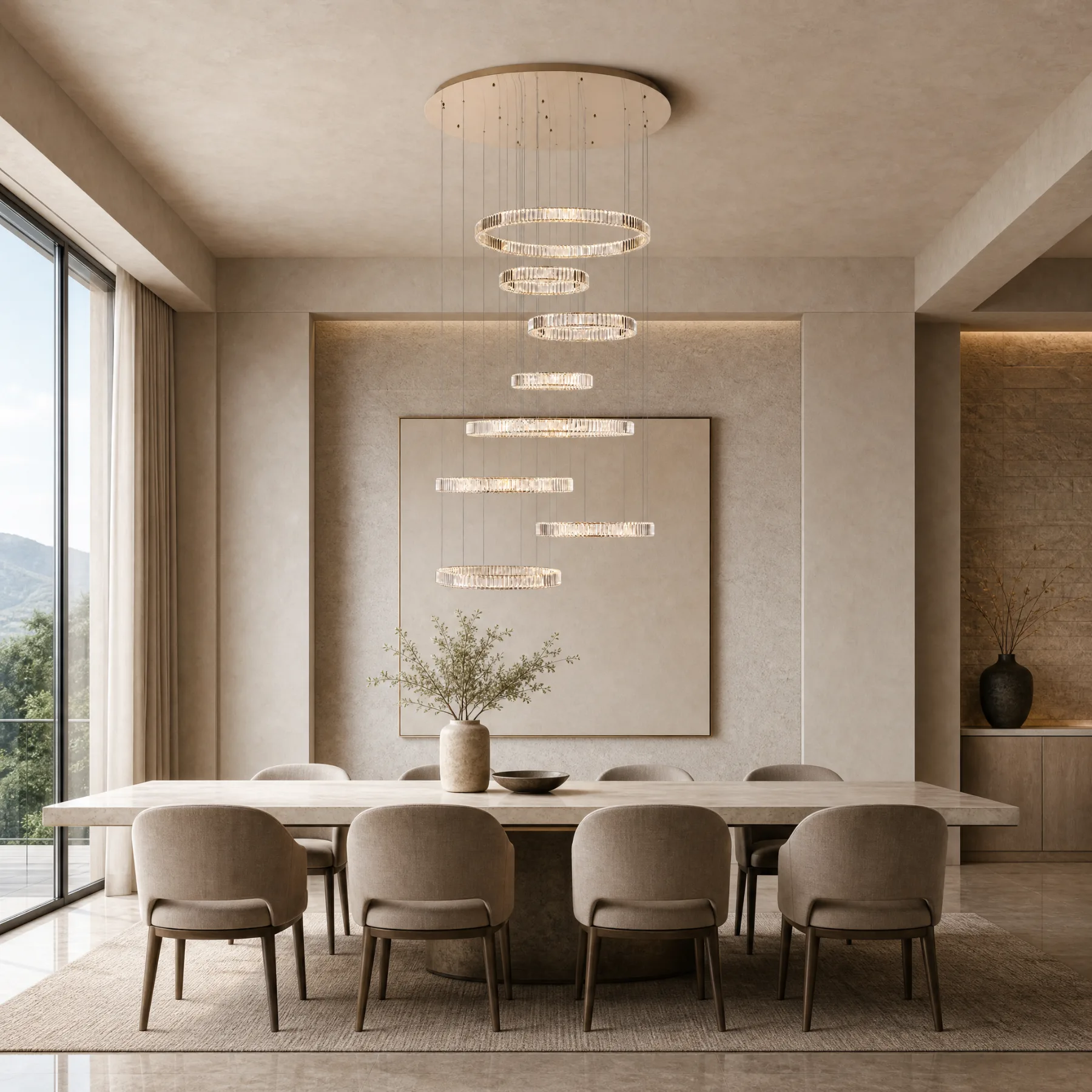 Cascading Crystal Ring Chandelier image 3