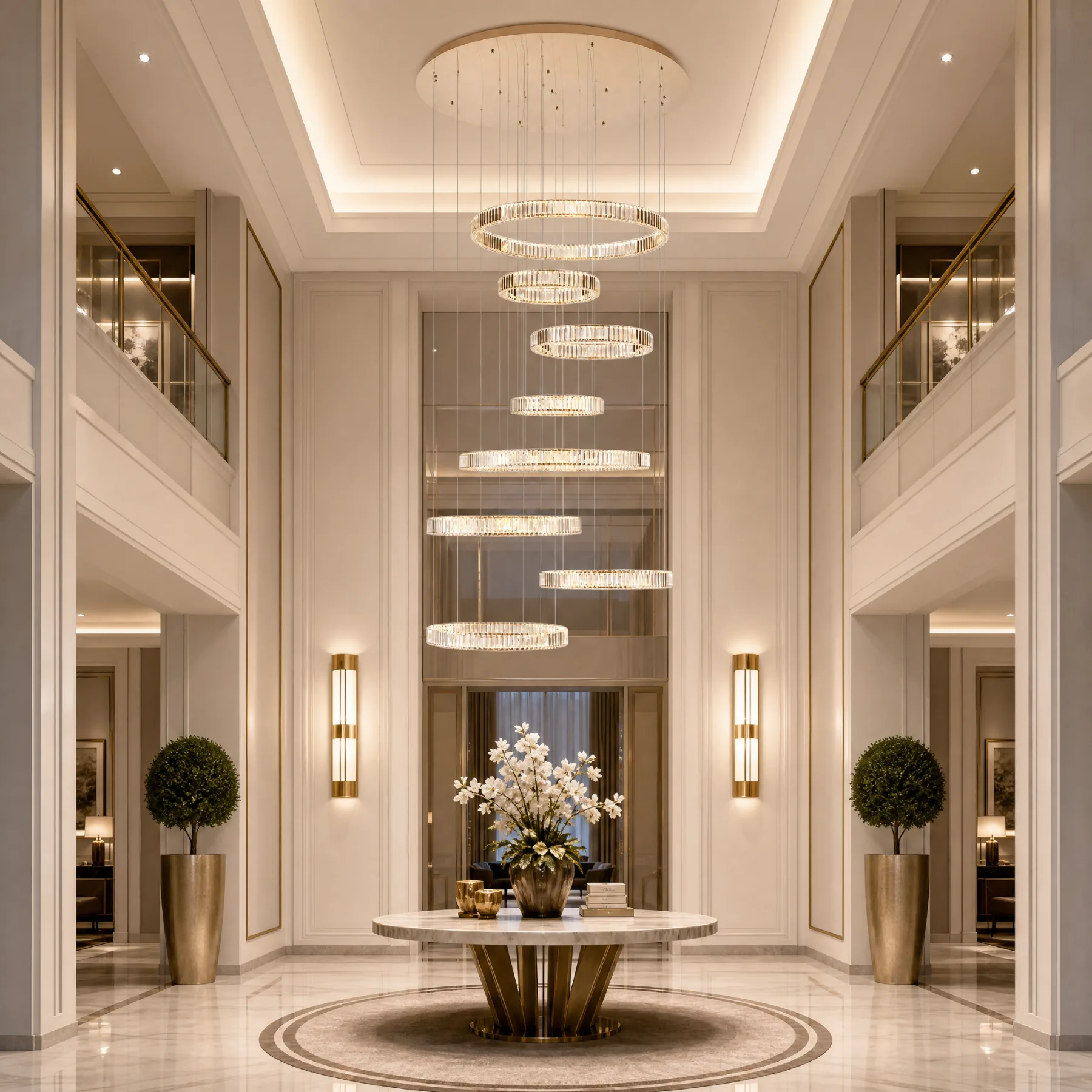 Cascading Crystal Ring Chandelier image 6