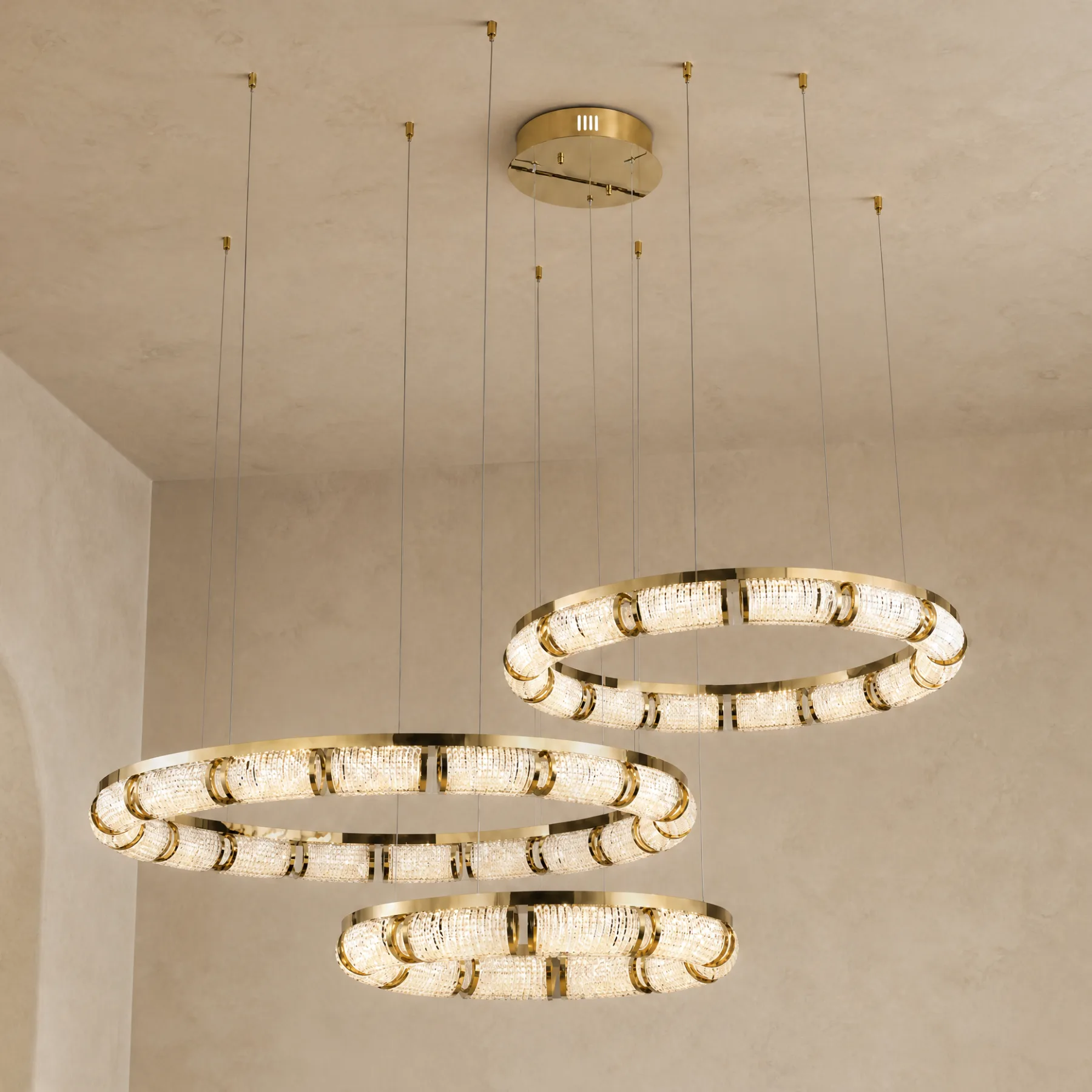 Luminous Crystal Ring Chandelier custom chandeliers