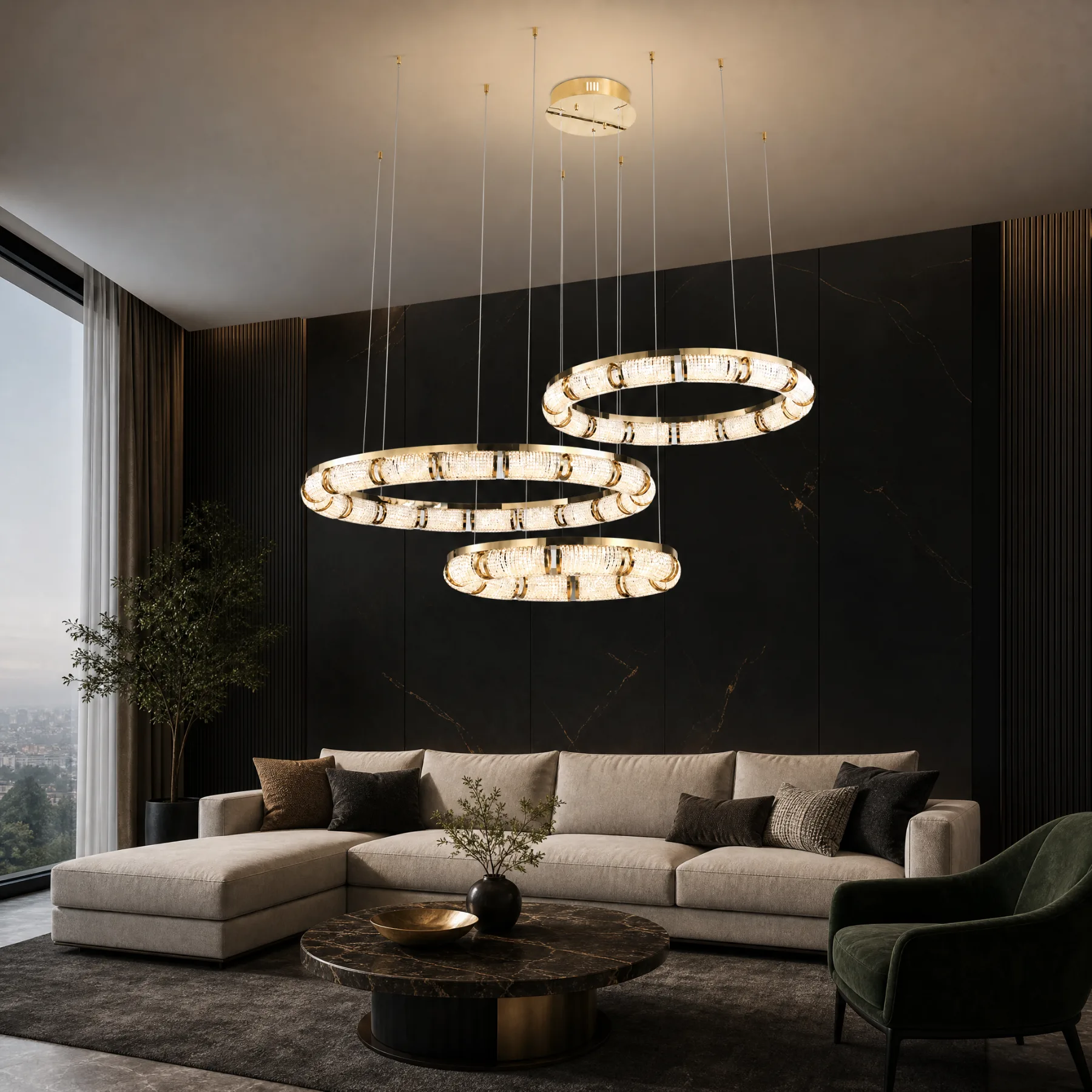 Luminous Crystal Ring Chandelier image 2