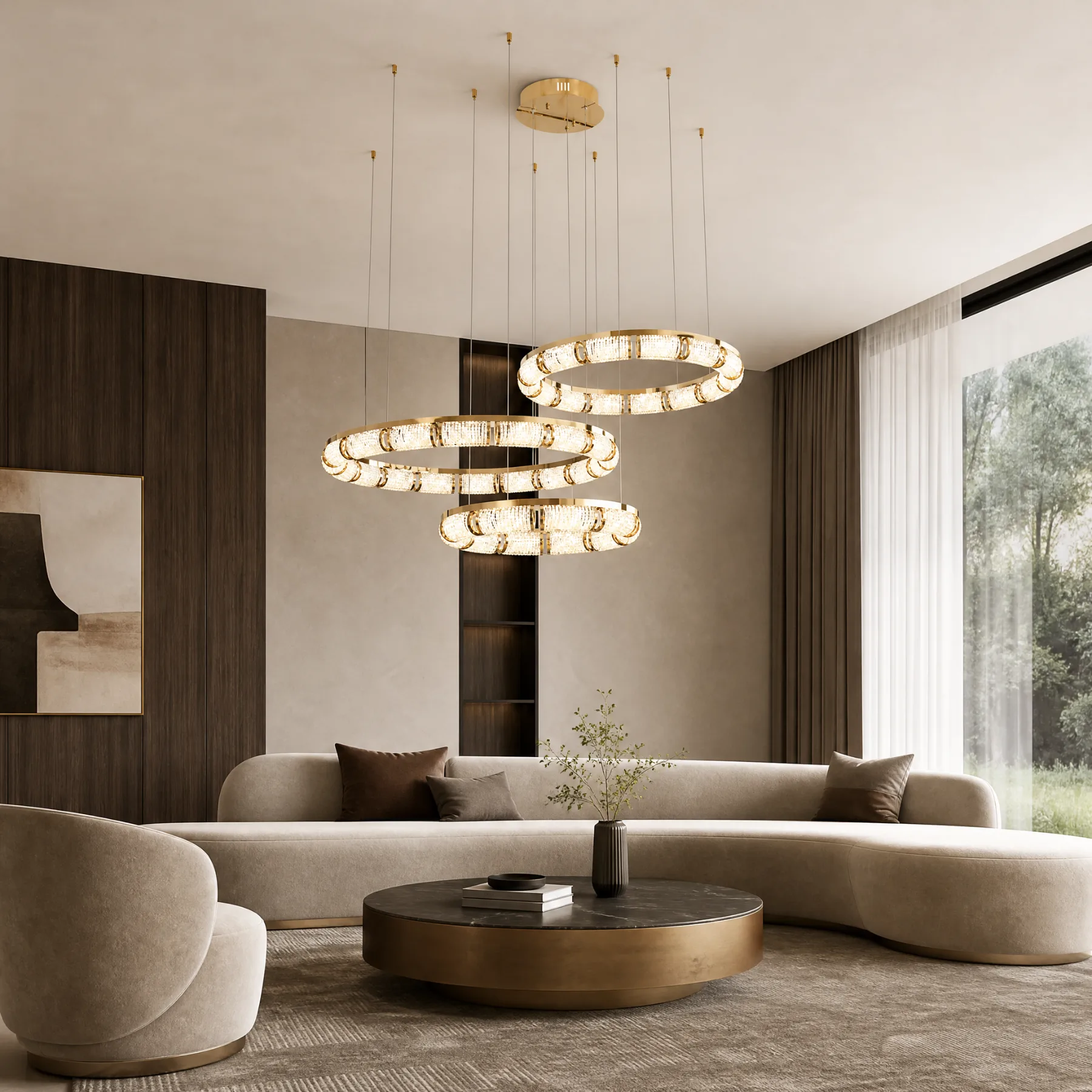 Luminous Crystal Ring Chandelier image 3
