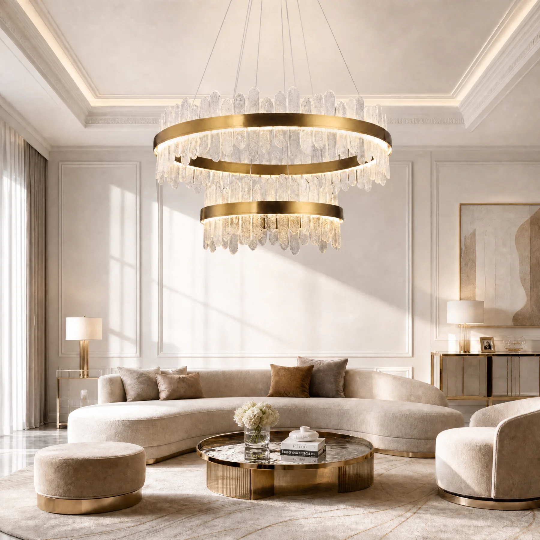 Luminous Crystal Ring Chandelier image 3