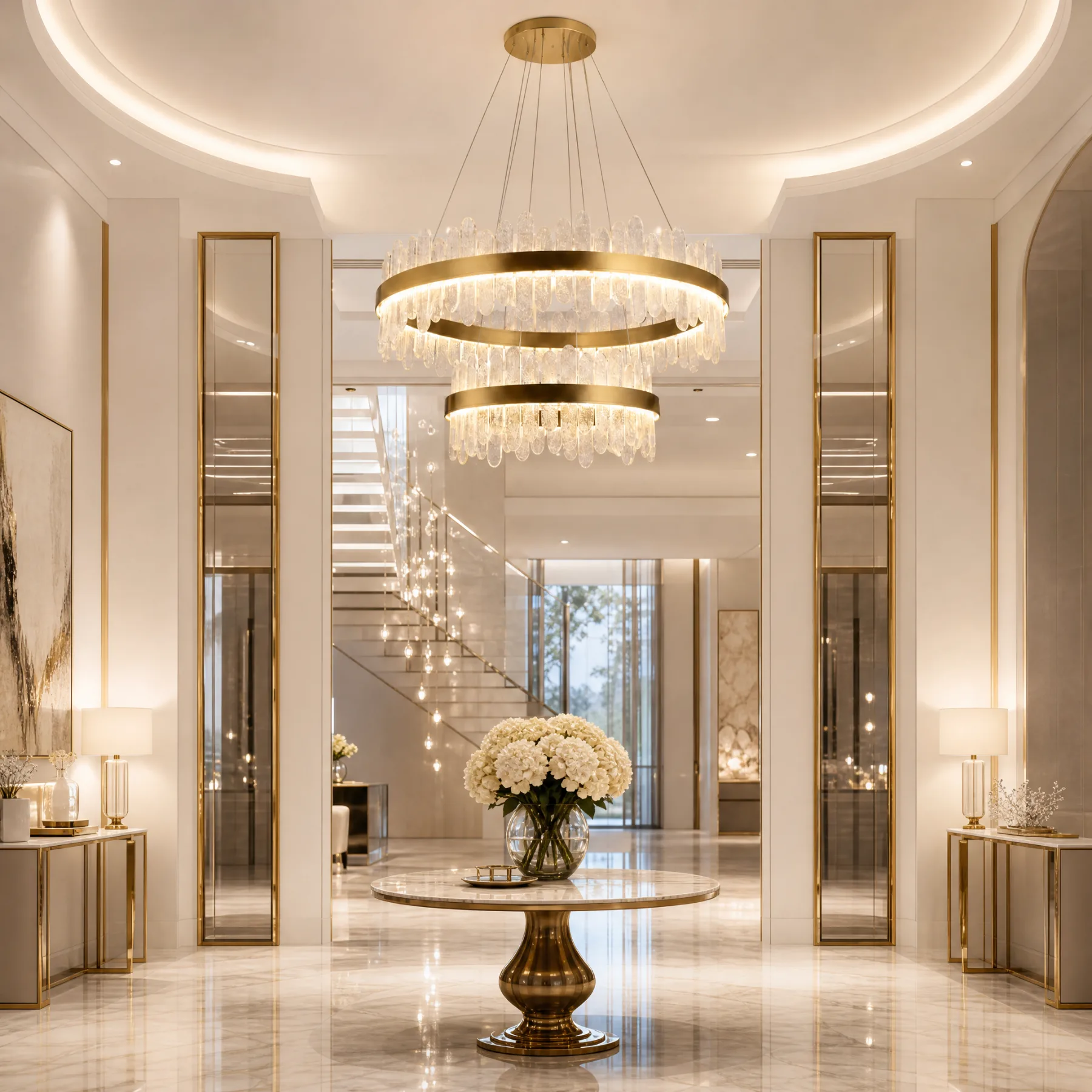 Luminous Crystal Ring Chandelier image 5